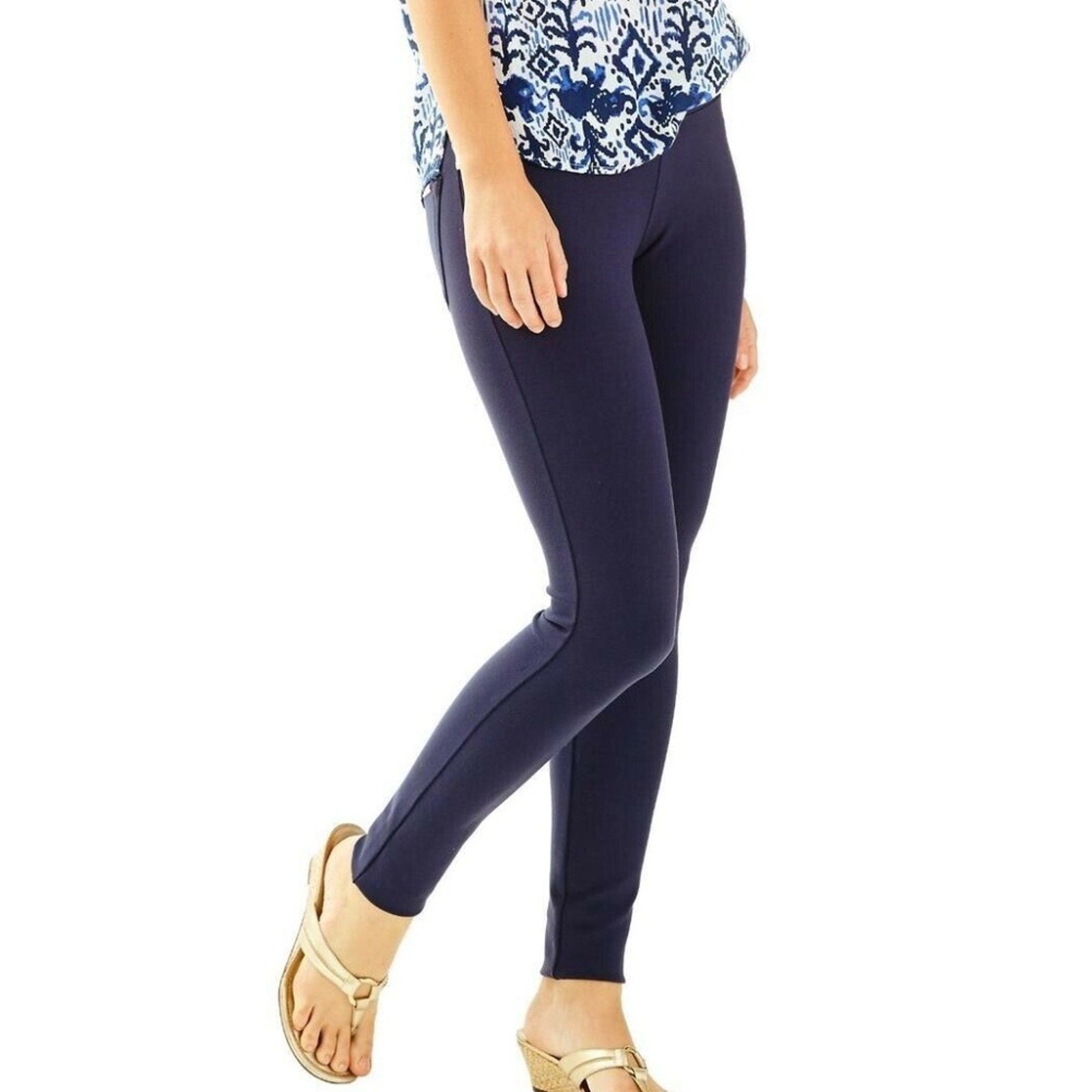 NWT Lilly Pulitzer 28" Mia High-Rise Knit Legging in Navy - size Large