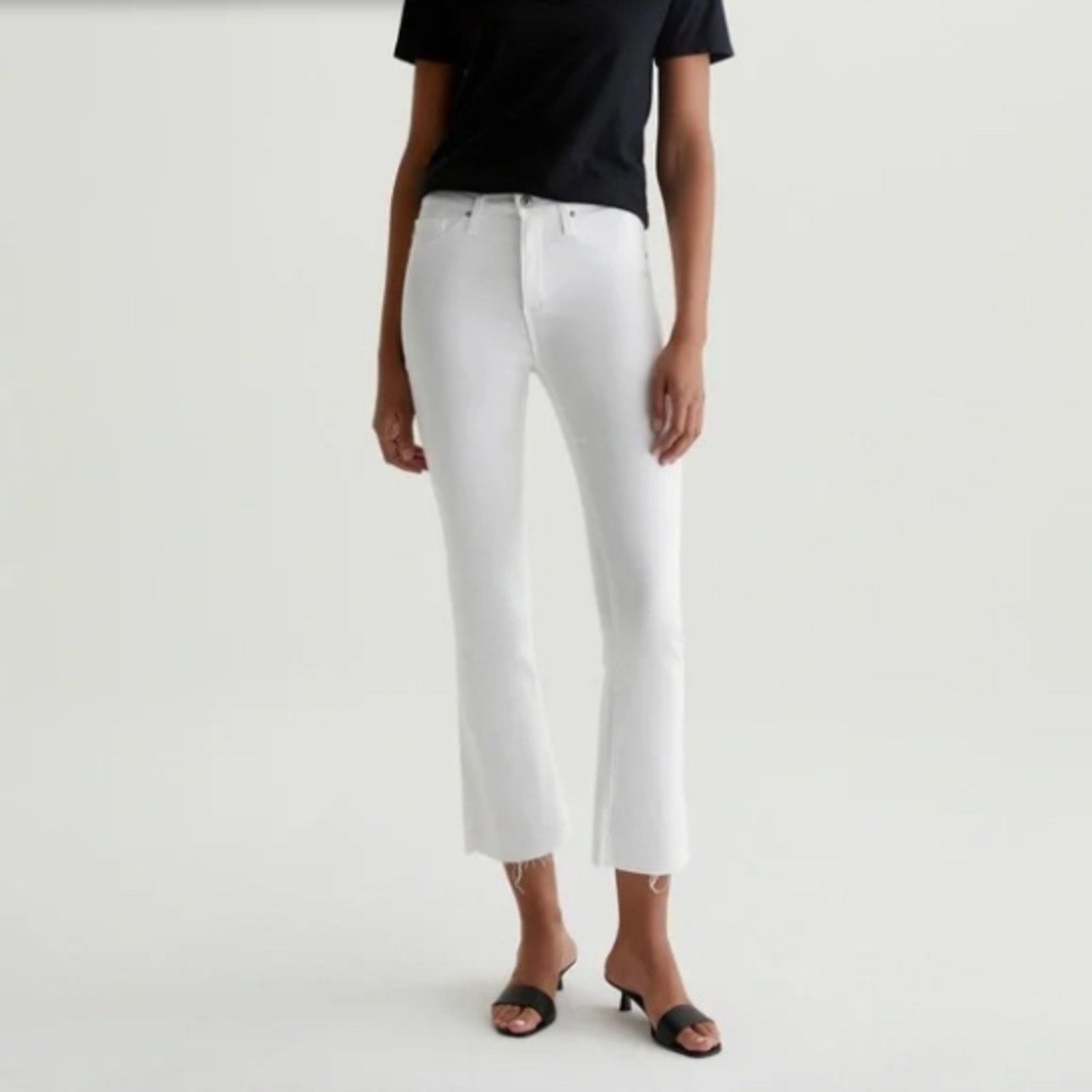 AG Jodi Crop High Rise Flare Crop Women's White Jeans - 26