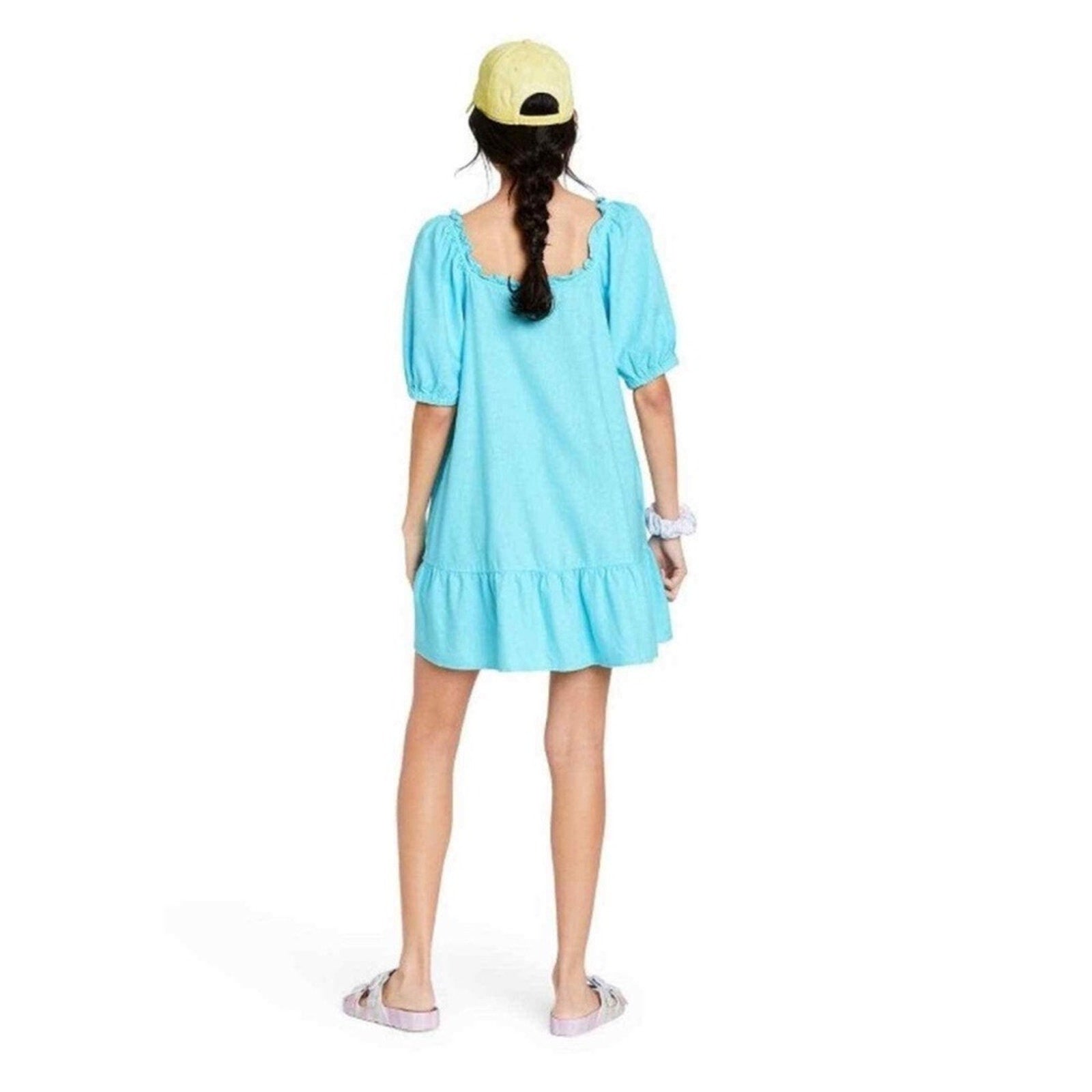 Stoney Clover Lane X Target Blue Short Sleeve Ruffle Dress - size M