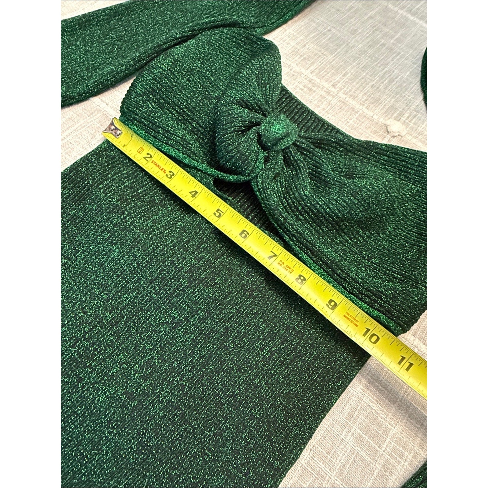 Self-Portrait Green Knit Ribbed Midi Dress - S 🌟