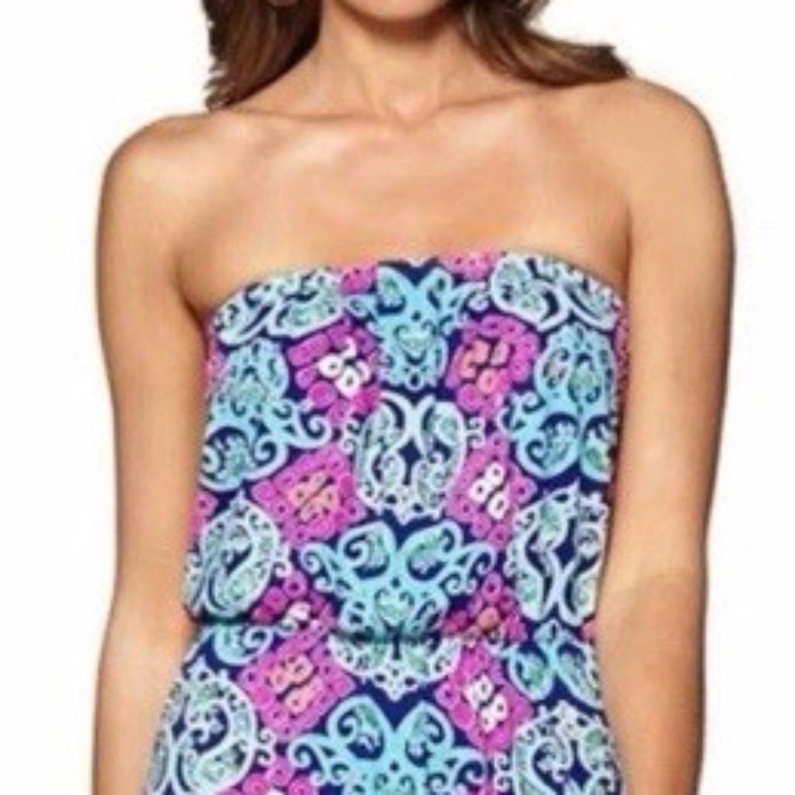 Lilly Pulitzer Marlisa Behind the Gate Maxi Dress Strapless - size XS