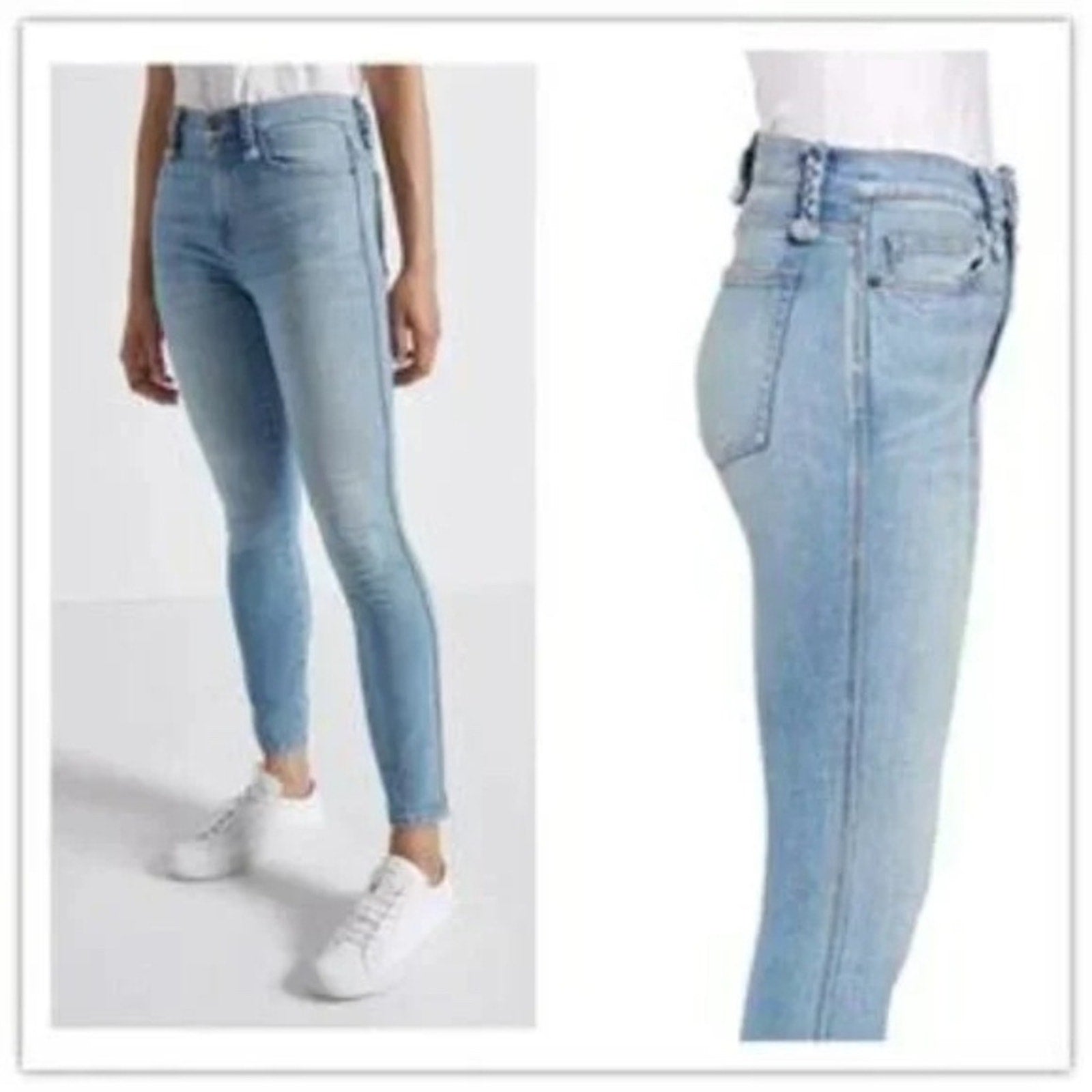 NWT Current Elliott BRAIDED CABALLO HIGH WAIST STILETTO JEANS - size 28
