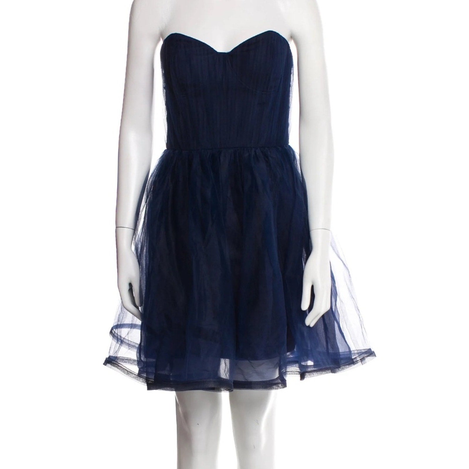Alice + Olivia by Stacey Bendet Navy Tulle Strapless Dress - size 6