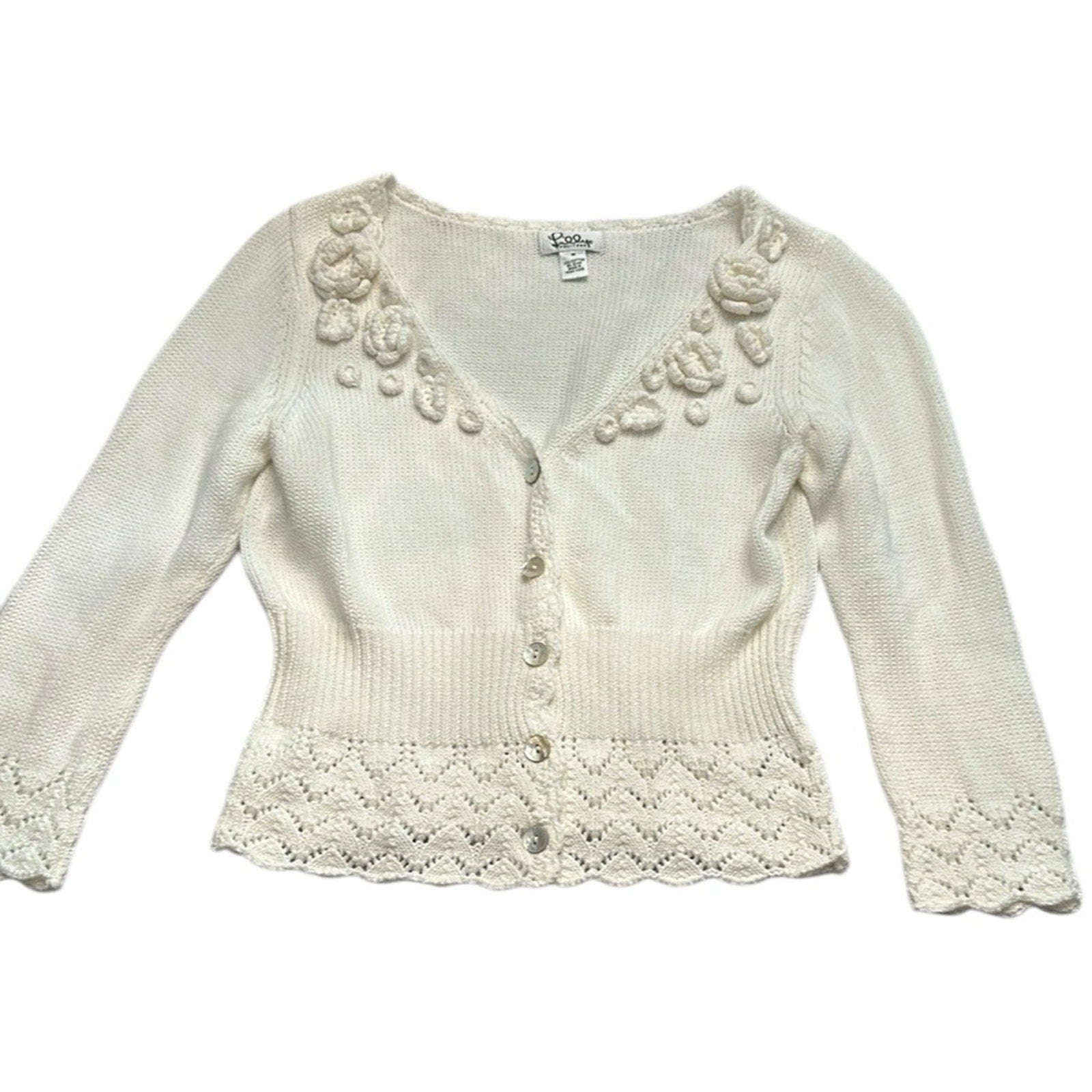 Lilly Pulitzer white label vintage crochet cardigan- size M