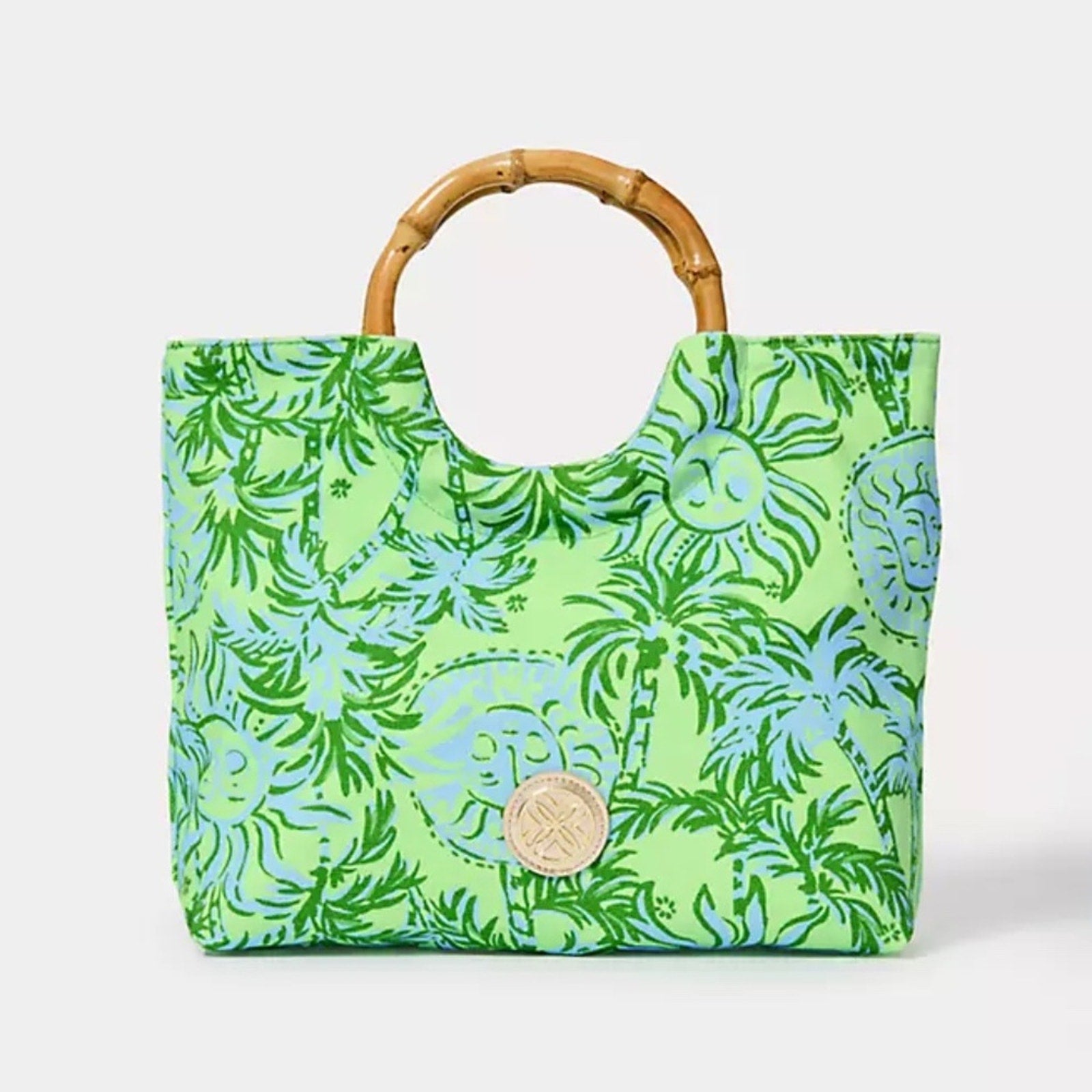 NEW Lilly Pulitzer Bamboo Bag in Cool Mint Catchin Rays
