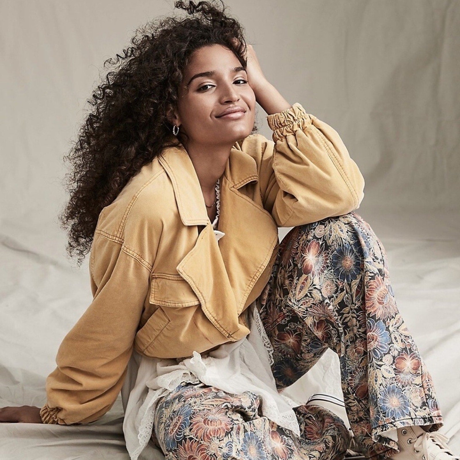 Free People Sure Thing Bomber Jacket Golden Finch - size small