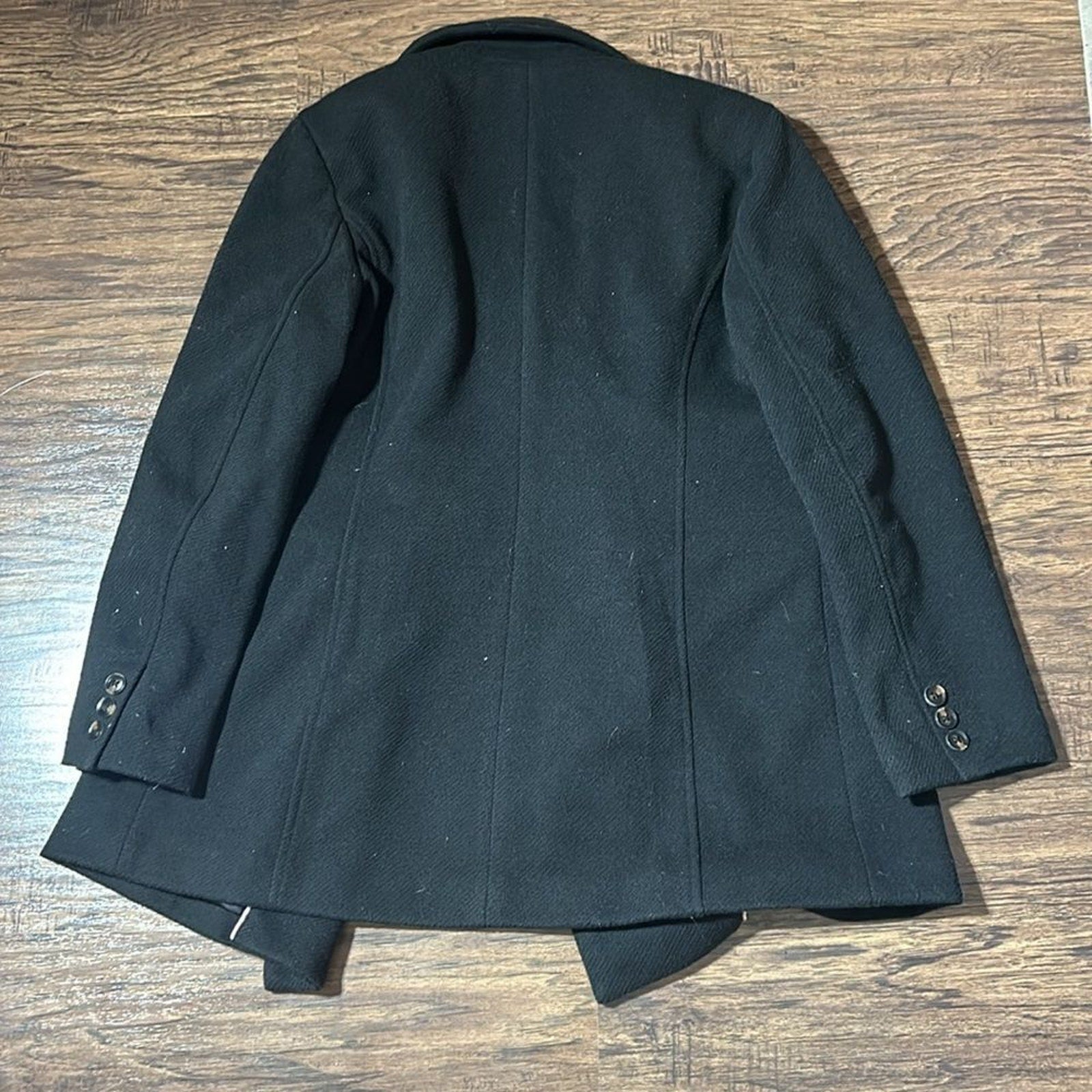 NWT BCBGeneration Peak Lapel Double Breasted Coat in Black - size Large