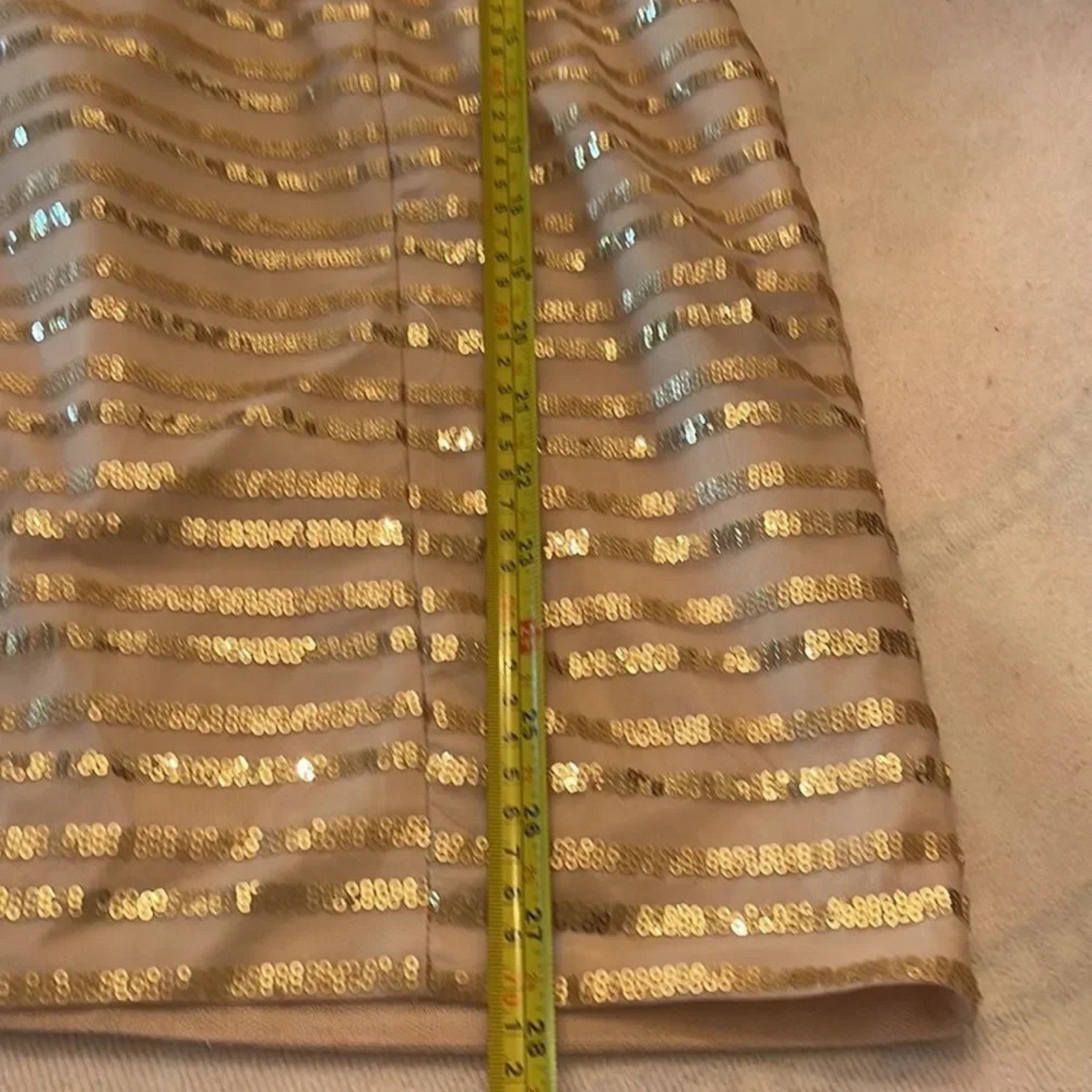 NWT Cache Gold sequin rule strapless dress - size 6