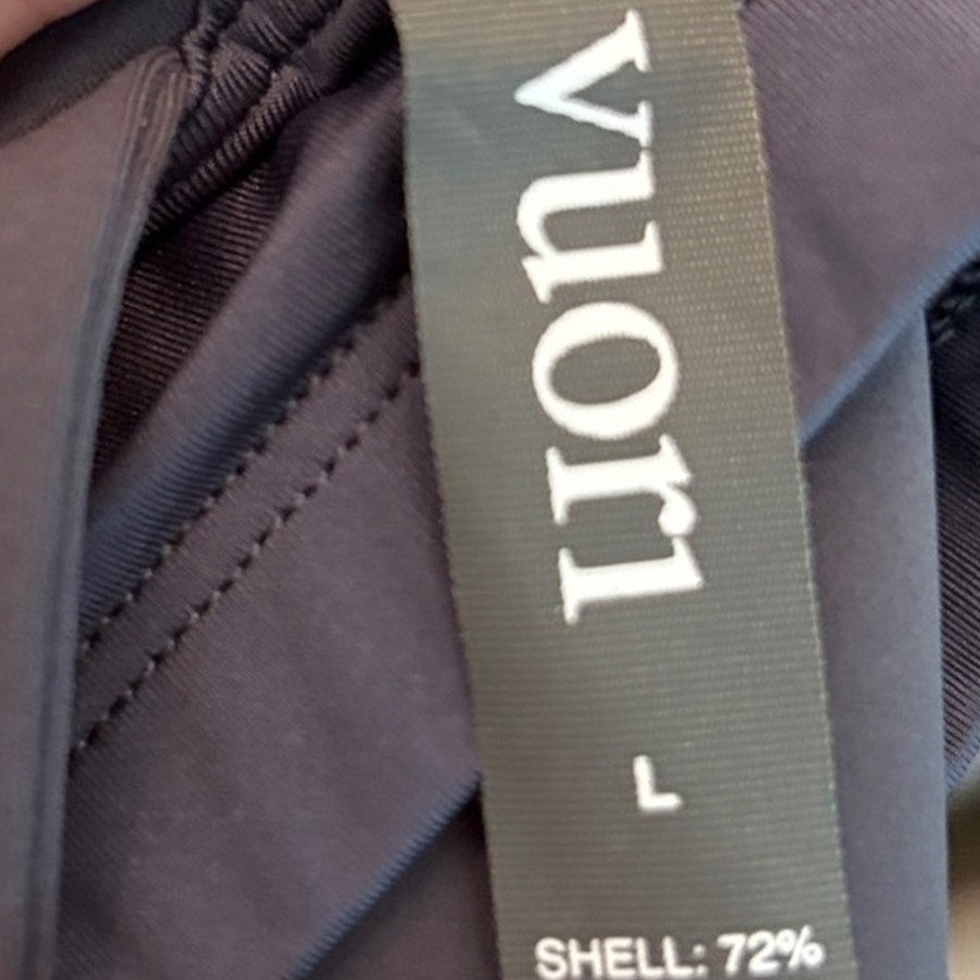 NEW Vuori Grey White Stripe Stretch Volley Athletic Mini Tennis Dress - size L