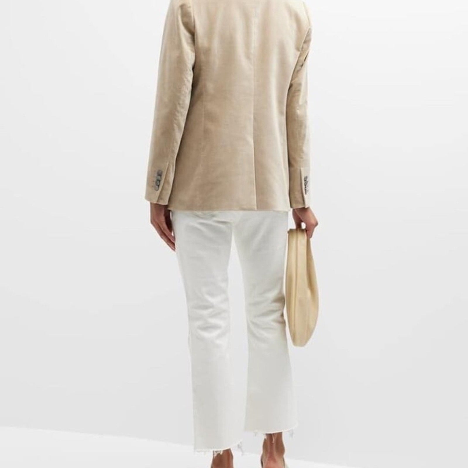 NWT Frame Le Super High Crop Mini Boot Jeans In Au Natural Destruct Off White 30