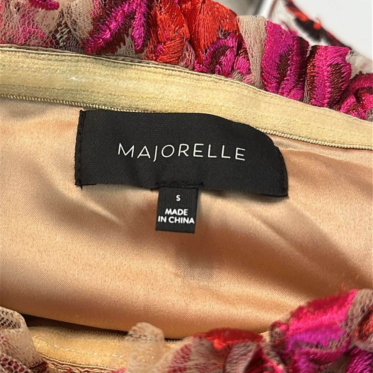 NWT Majorelle Fae Mini Dress In Scarlet Vineyard Floral Embroidered - small