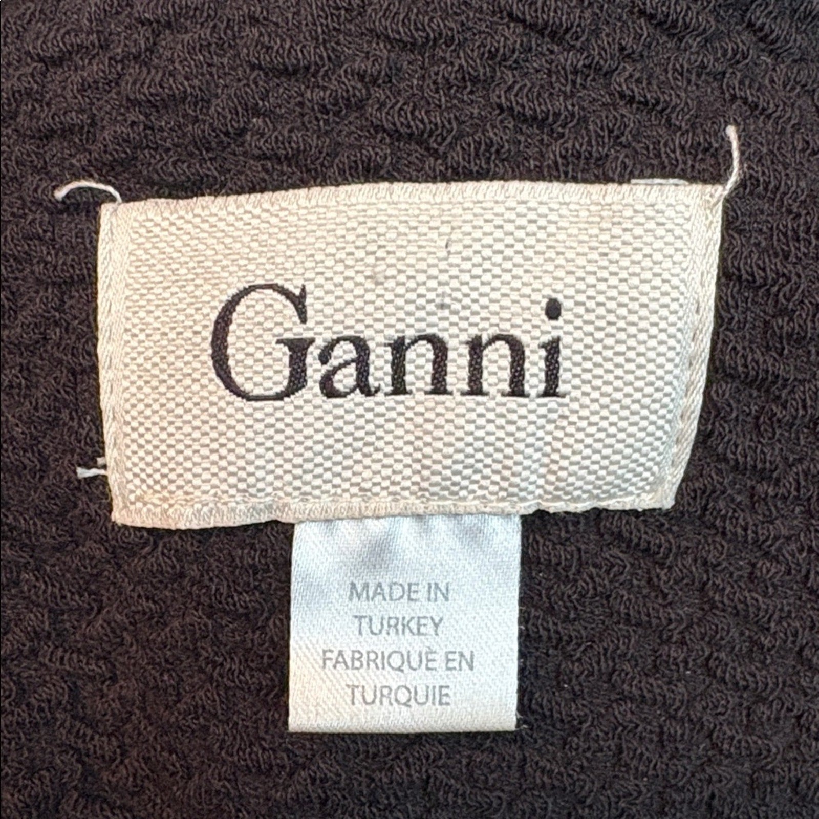 Ganni Vintage Pleated Black Dress - M