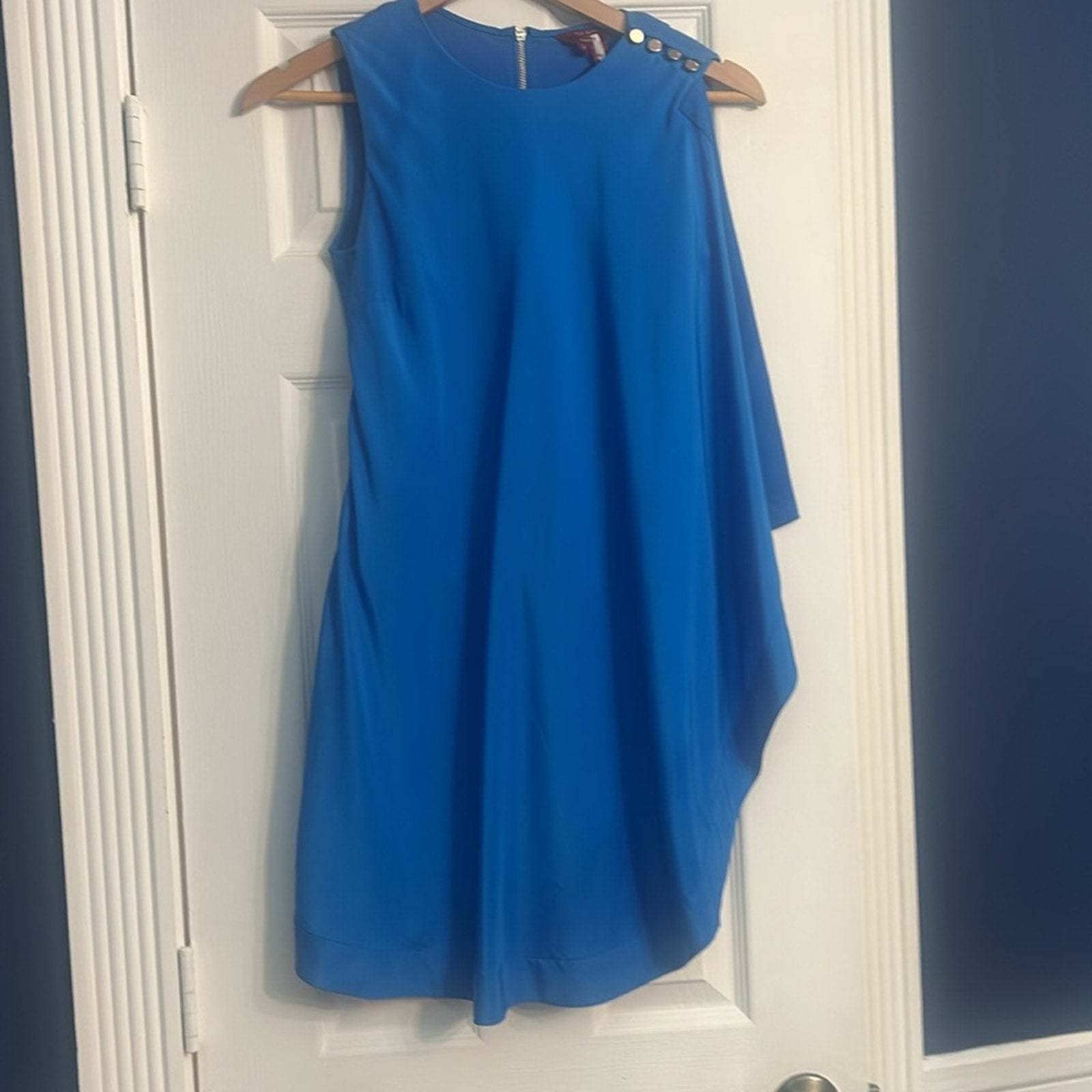 Ted Baker Women’s Bolty One Sided Draped Tunic Dress in Blue Size 0 (US size 2)