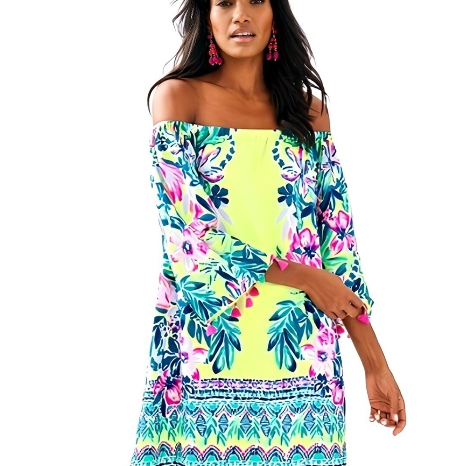 Lilly Pulitzer Payge Dress Bauble Yellow Lemur Alone Holy Grail - size S