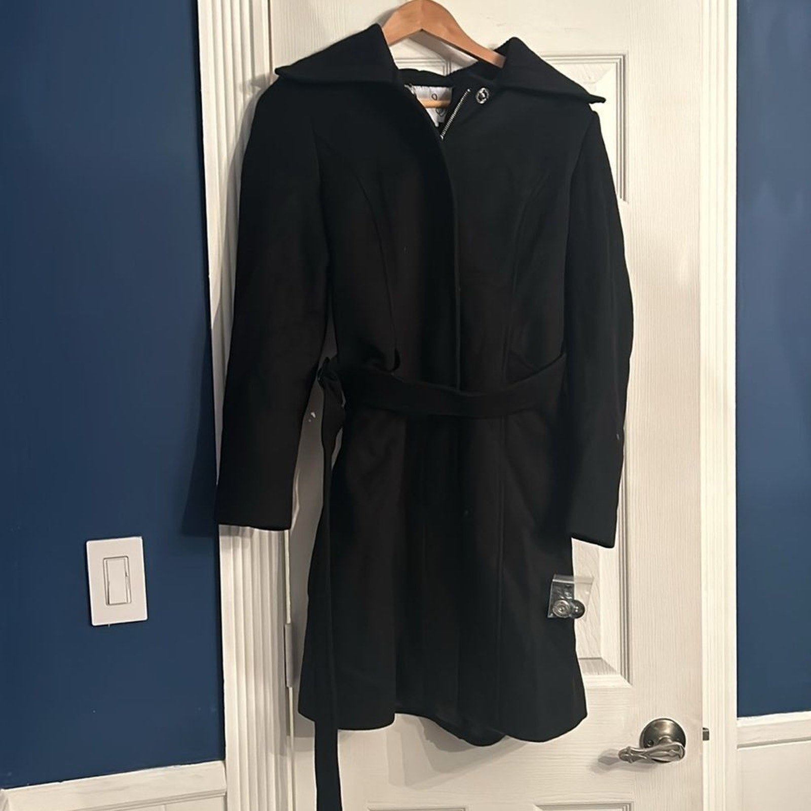 NEW Sam Edelman  Wool Blend Rib Collar Coat - size M