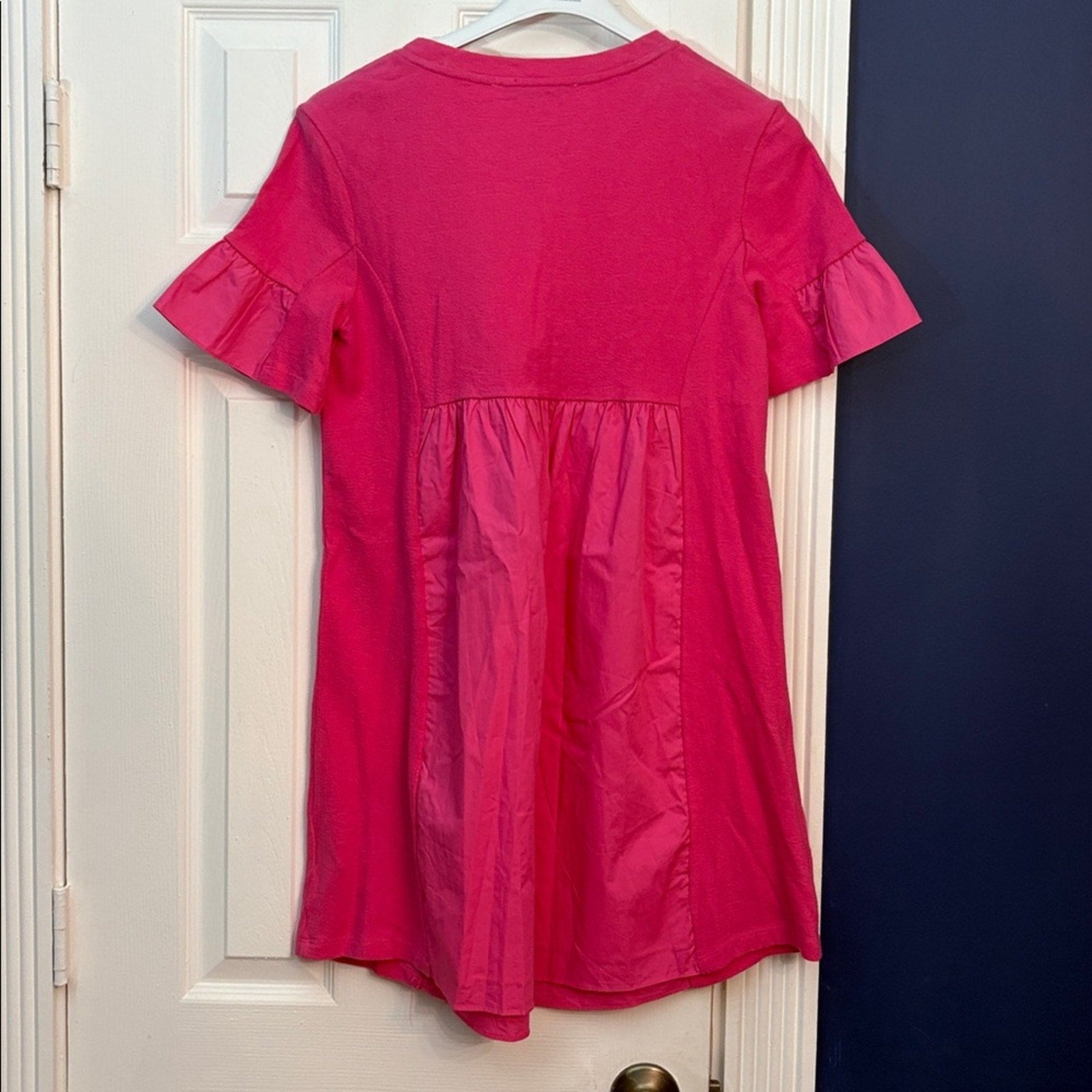 English Factory Mixed Media Ruffled Sleeve Dress - size XS - NWT