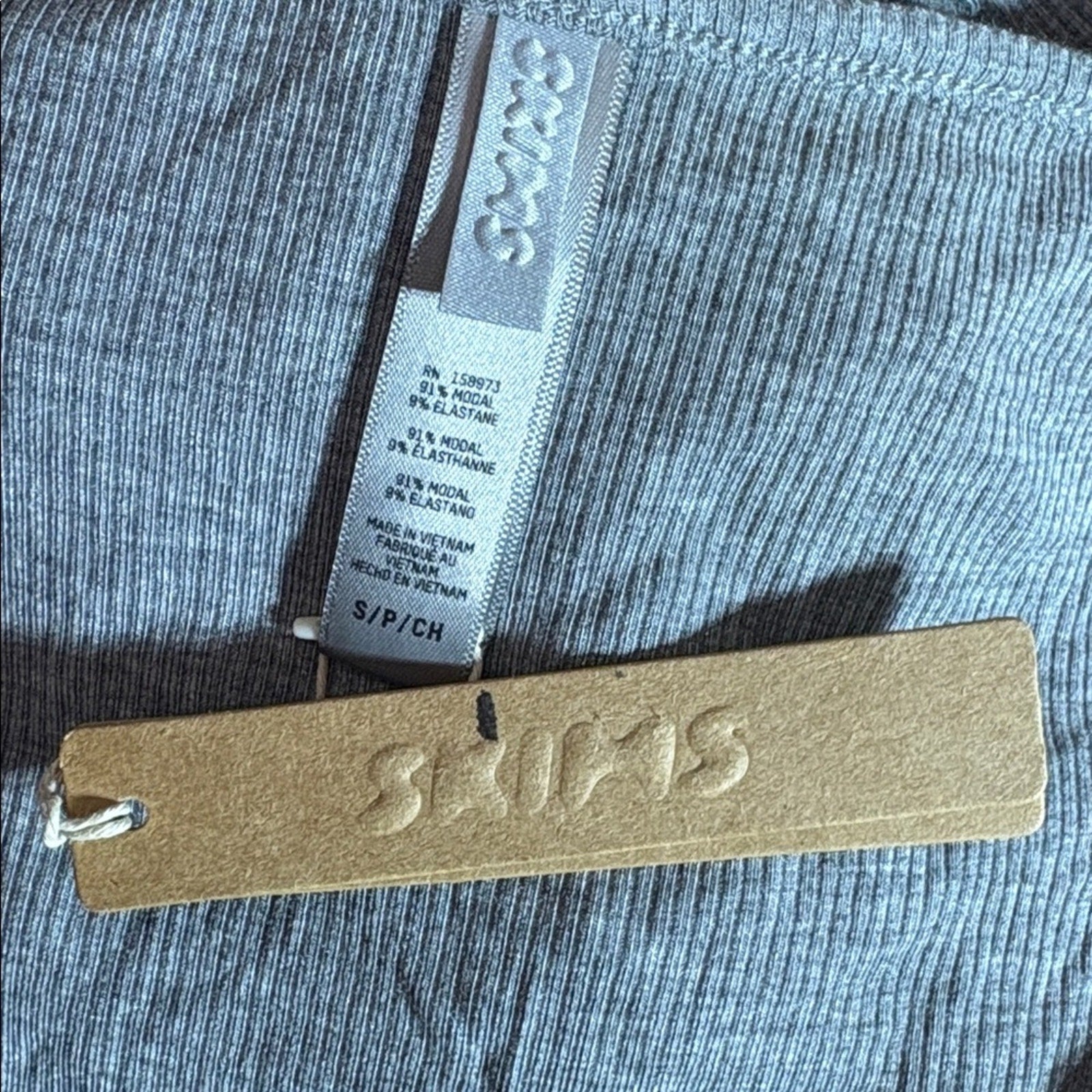 NWT SKIMS Soft Lounge Long Sleeve Dress - Heather Grey - size small