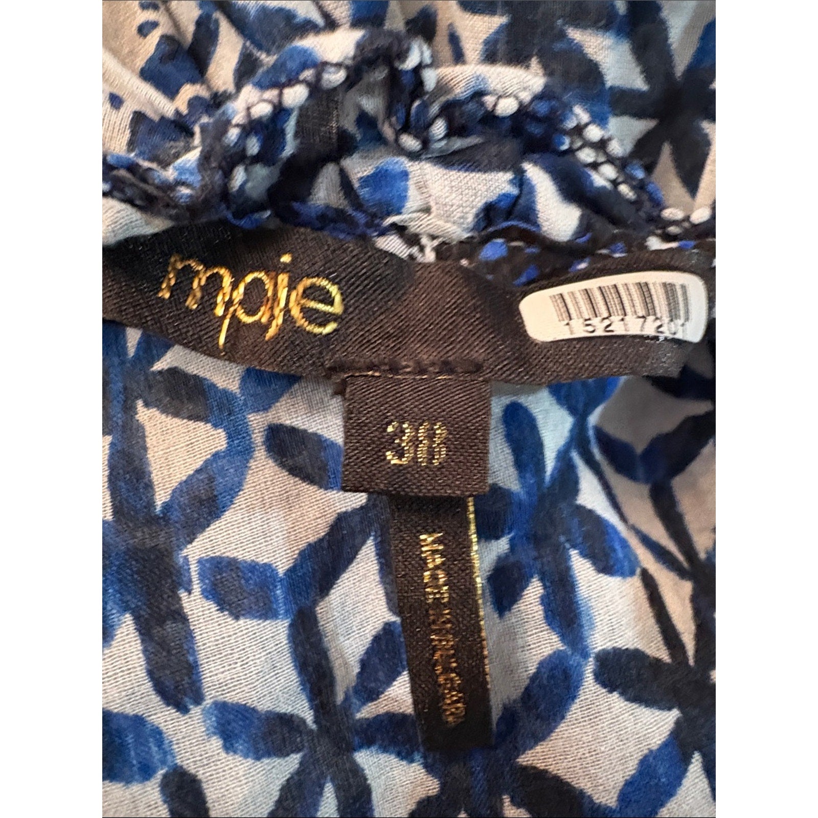 Maje Blue Patchwork Dress - size 38 (US 6)