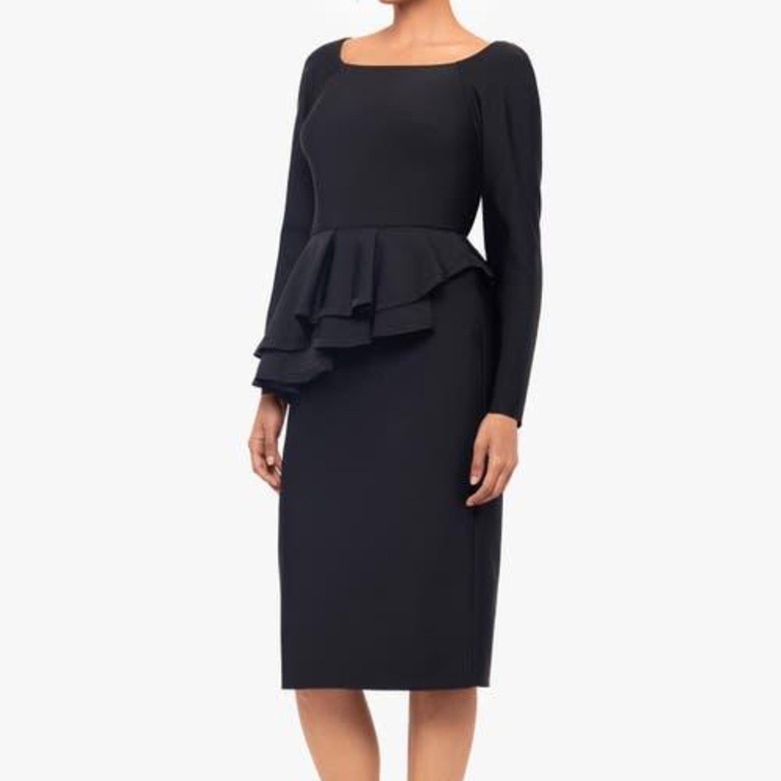 NWT Betsy & Adams Long Sleeve Peplum Cocktail Dress -size 8