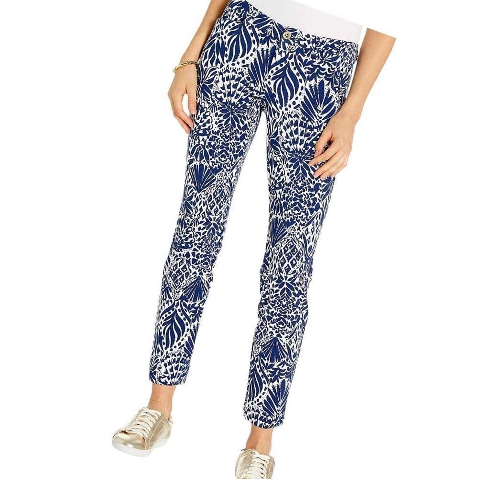 NWT Lilly Pulitzer Kelly Knit Skinny Ankle Pants Navy - 2