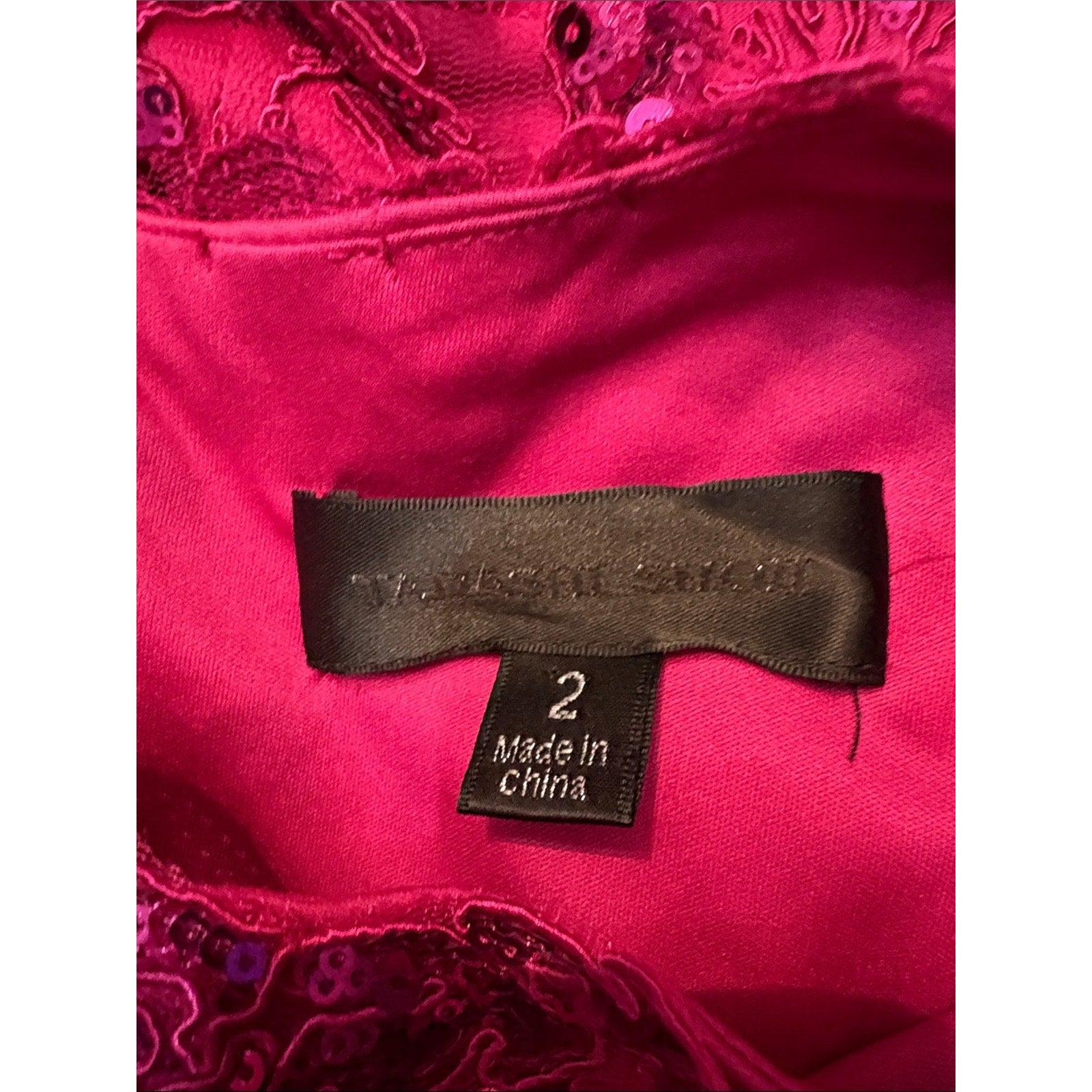 Tadashi Shoji Women Pink Sleeveless Jewel-Neck Sequin Sheath Dalia Dress -size 2