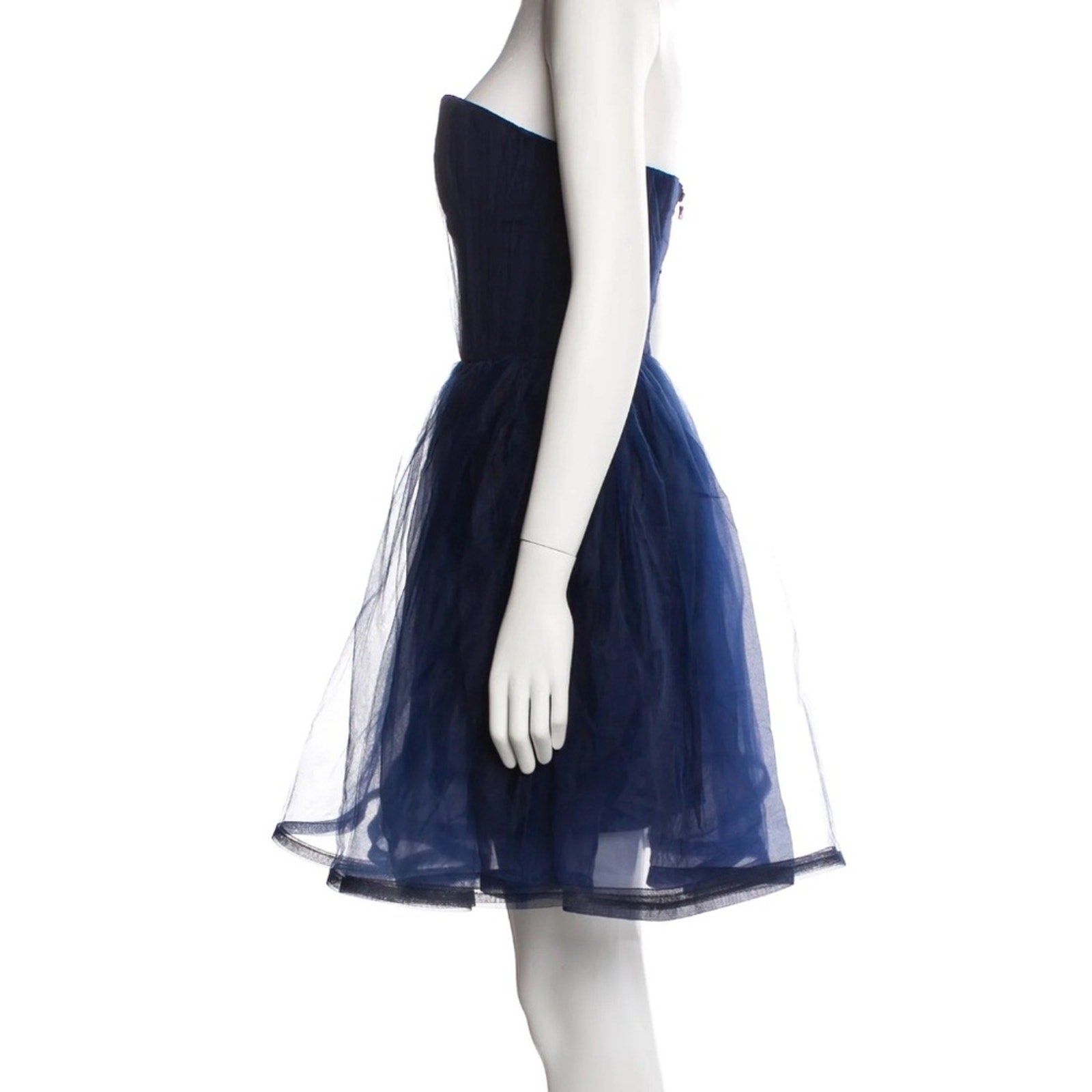 Alice + Olivia by Stacey Bendet Navy Tulle Strapless Dress - size 6