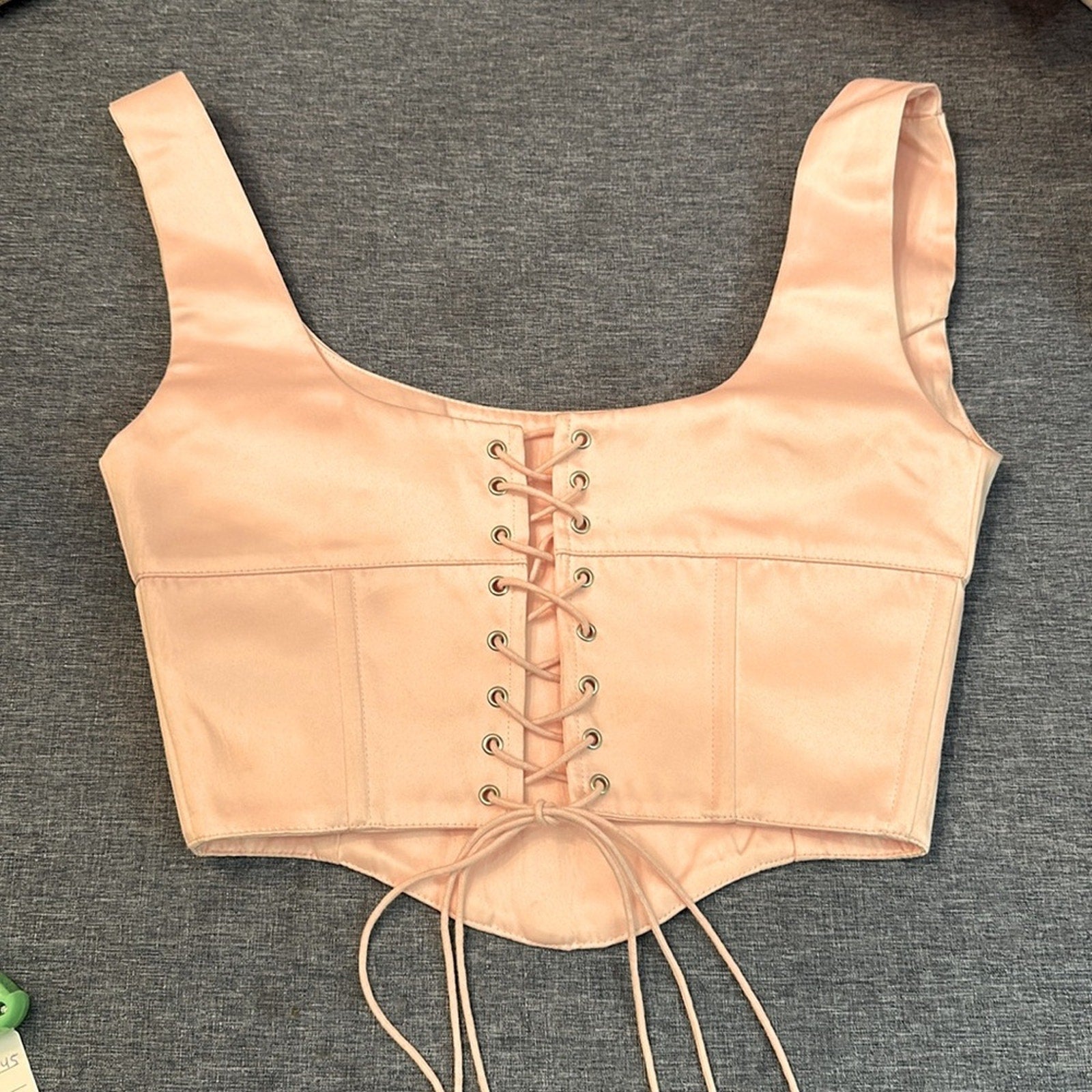 Danielle Guizo Satin Lace Up Bustier Corset - Medium