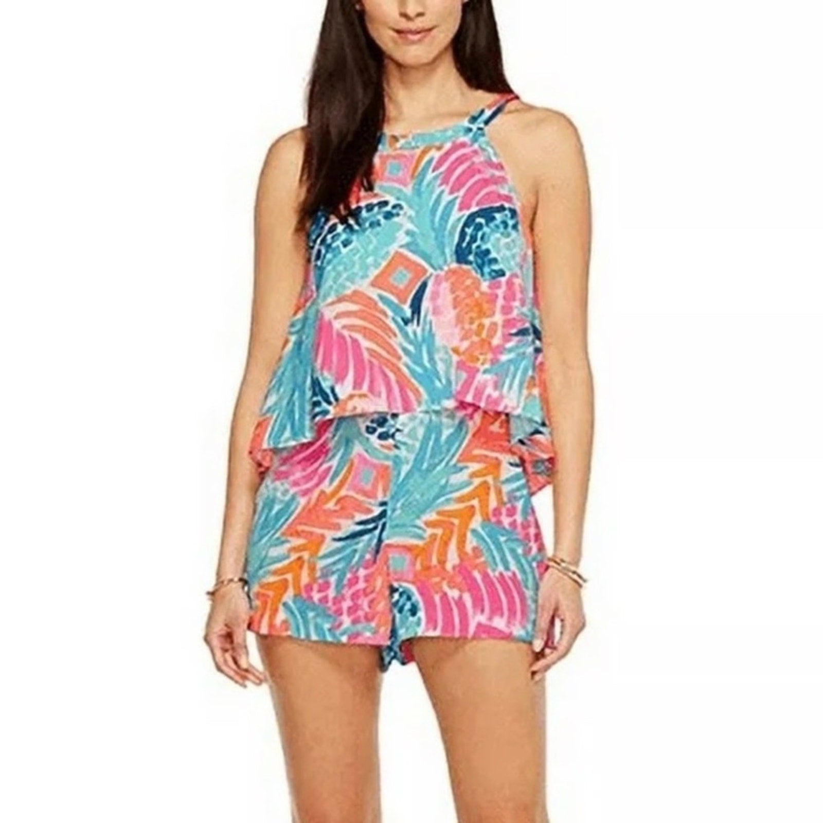 LILLY PULITZER Edona Pineapple Romper - size 8