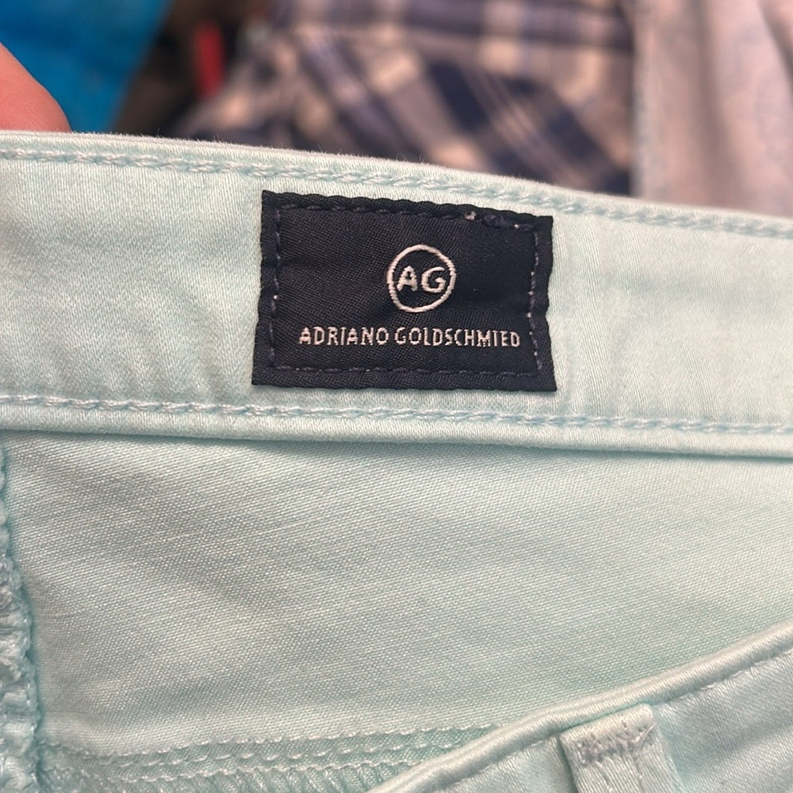 AG - Adriano Goldschmied Prima Mid Rise Cigarette Jeans in aqua blue - size 32
