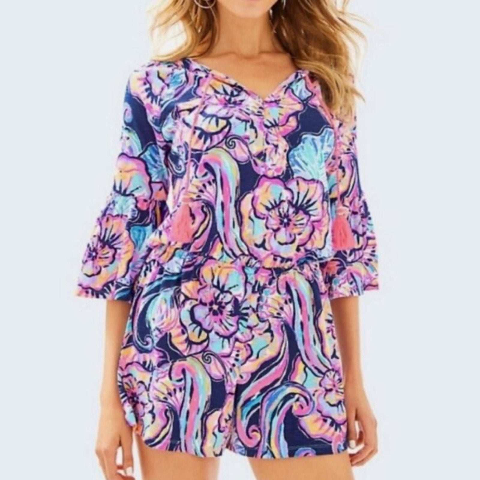Lilly Pulitzer Del Lago Romper in Nauti Navy Boho Bateau - size XS