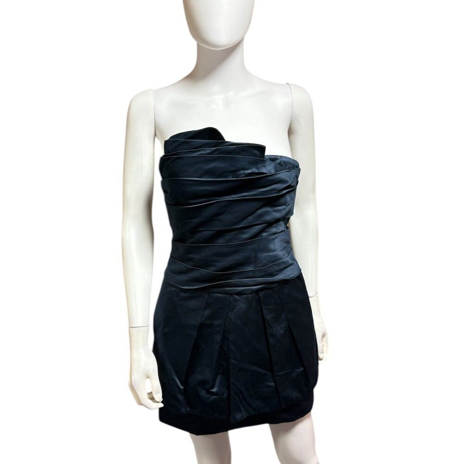 NWT Bcbg Maxazria Sienna Satin Pleated Dress - 6