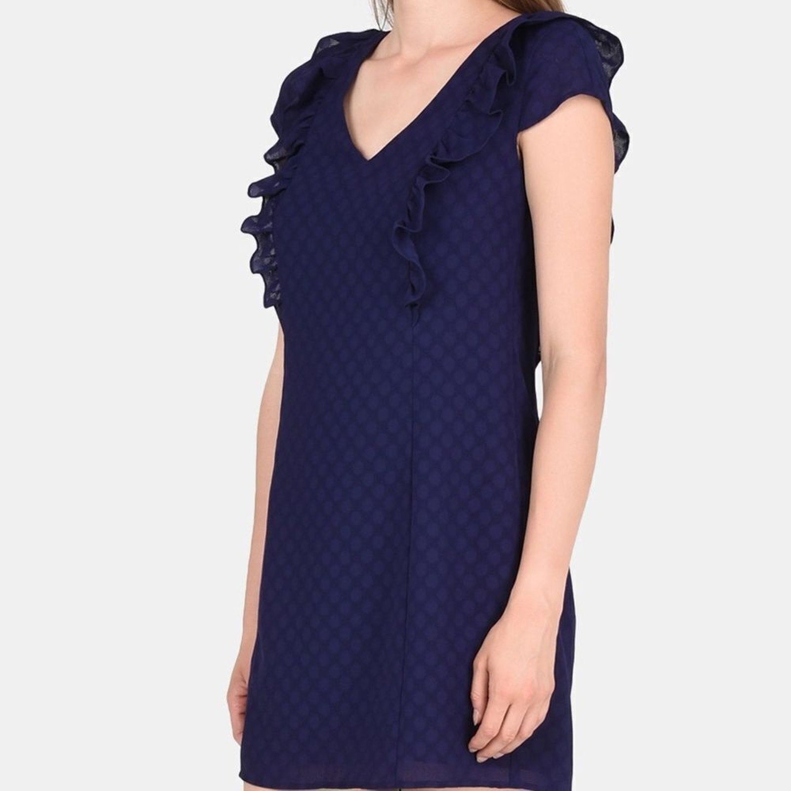EUC Armani Exchange DOT AND RUFFLE SHEATH DRESS - size 0