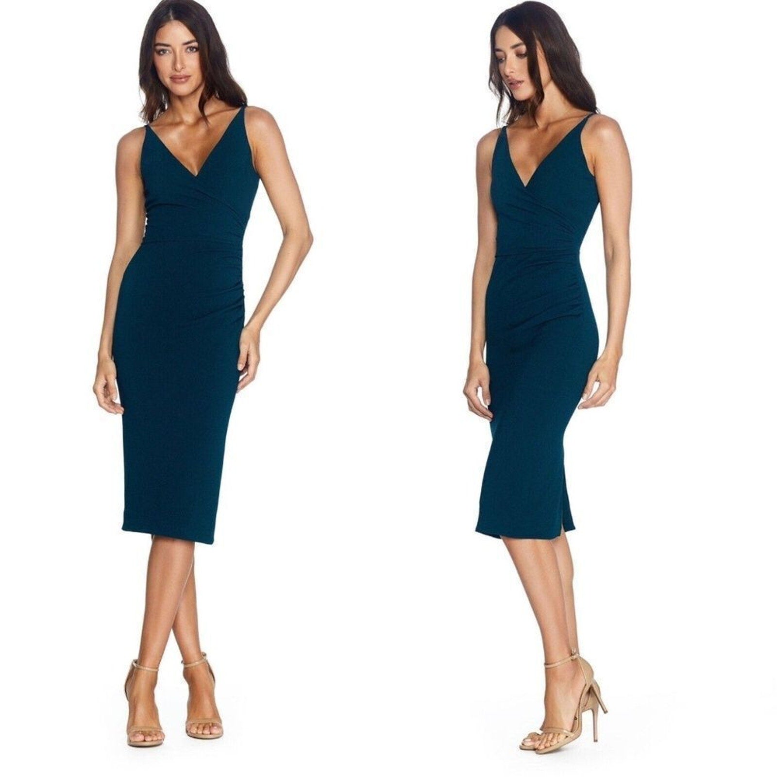 NWT Dress The Population Anita Sleeveless Sheath Dress Pine Green - size small