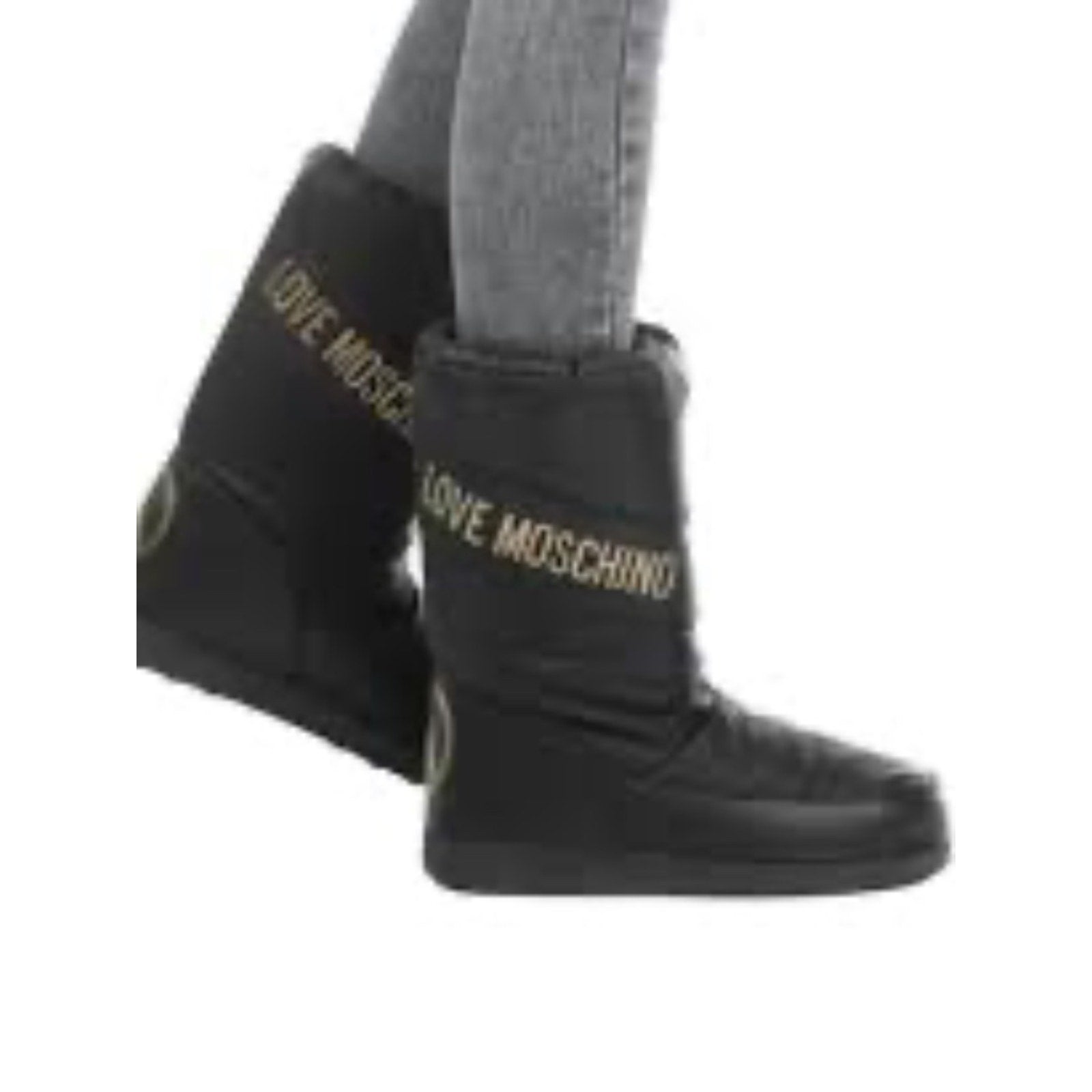 Moschino Logo-Print Snow Boots - Black - size 37 (US 8)