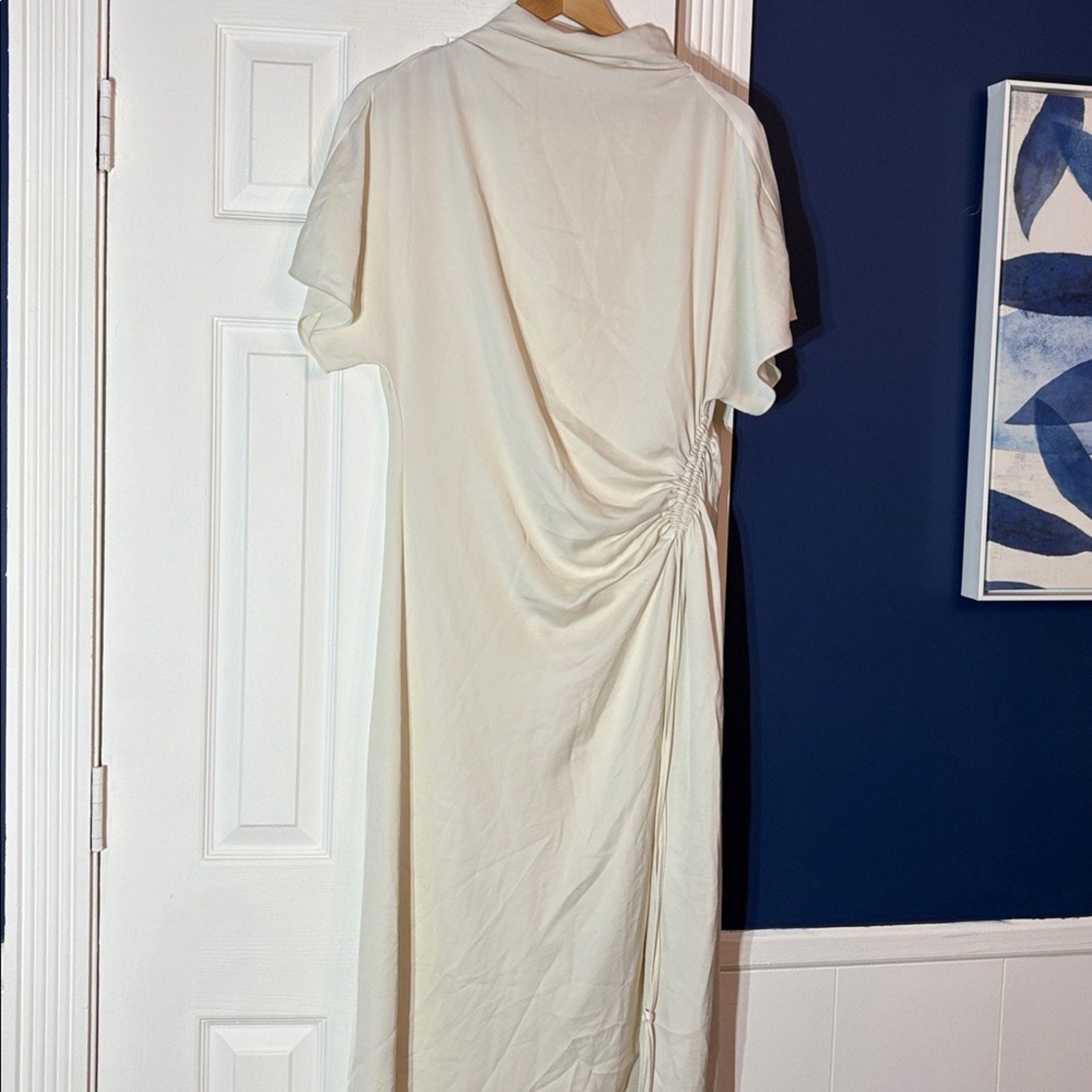 NEW AllSaints Rosie Mock Neck Side Drape Asymmetric Maxi Dress -size 8