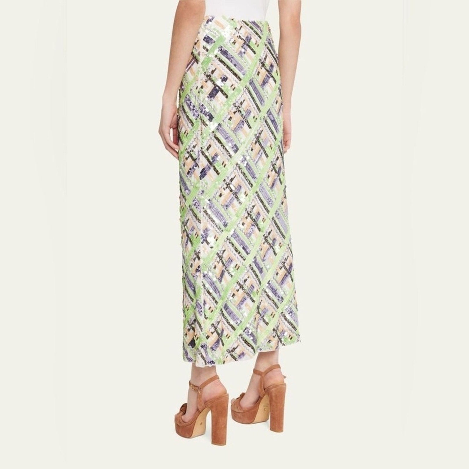VERONICA BEARD Brent EMBELLISHED sequin midi skirt mermaid - size 0