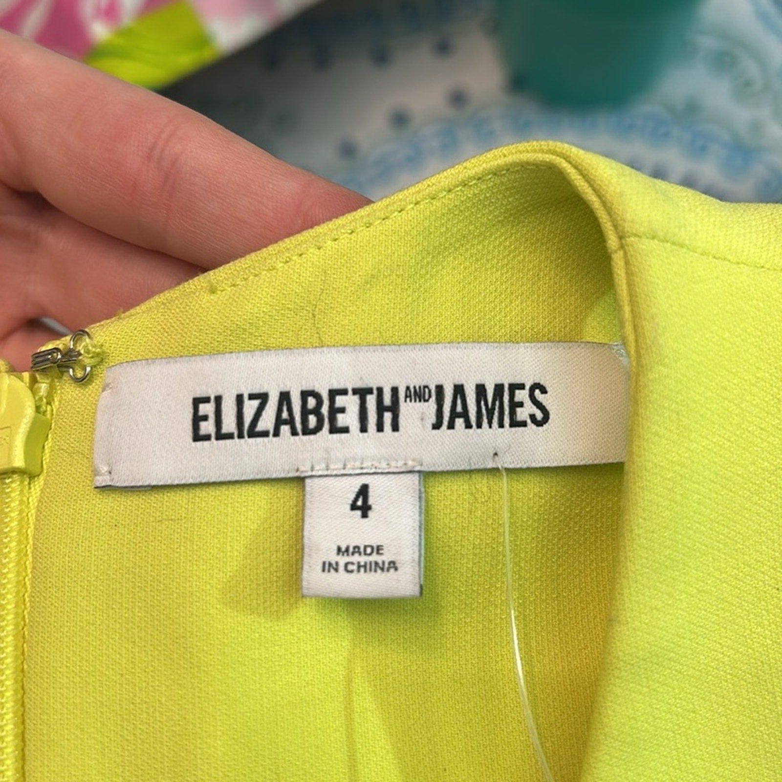 NEW Elizabeth and James Oriana Side Cutout Neon Yellow 37" - size 4