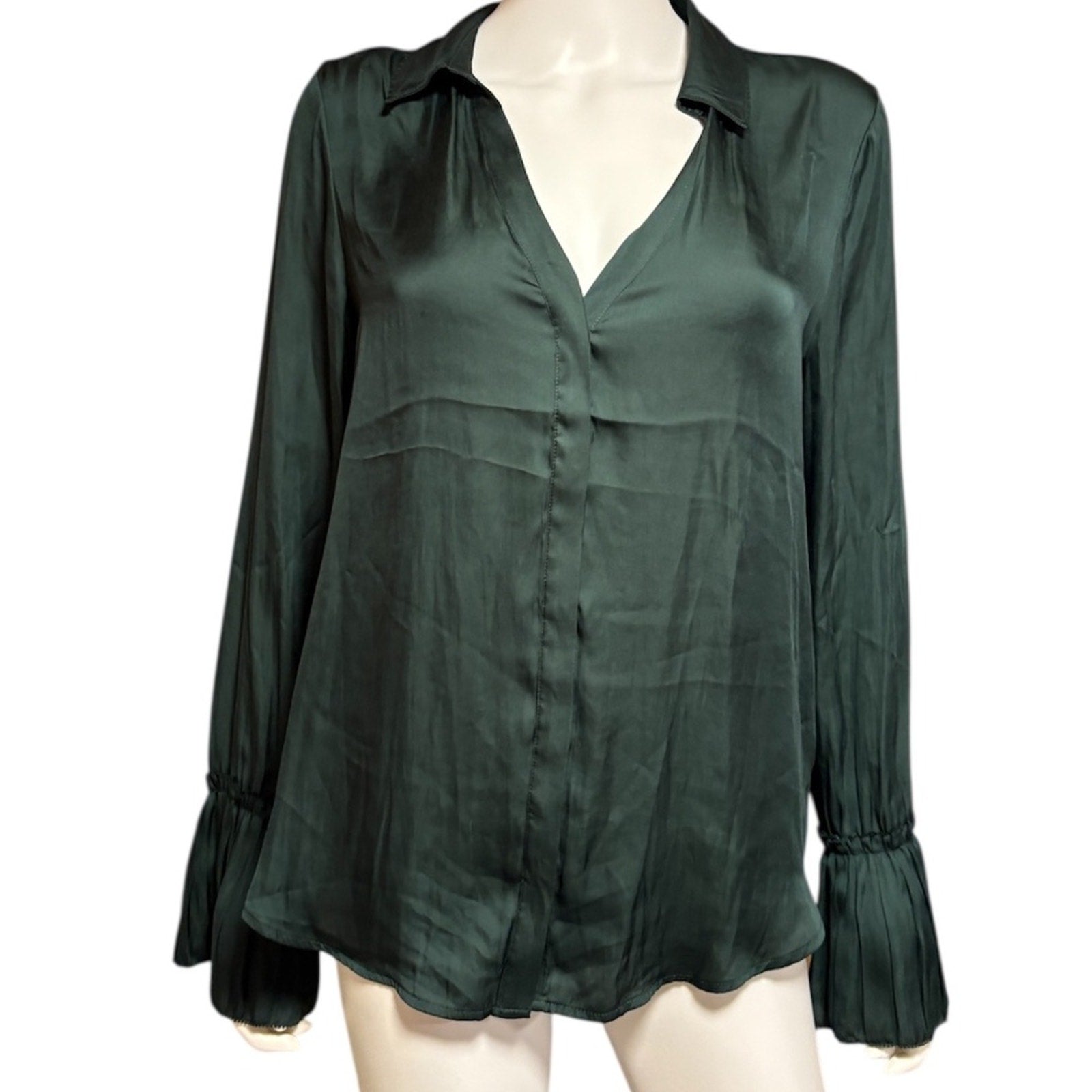 PAIGE Women's Abriana Long Sleeve Button Down Blouse - size M