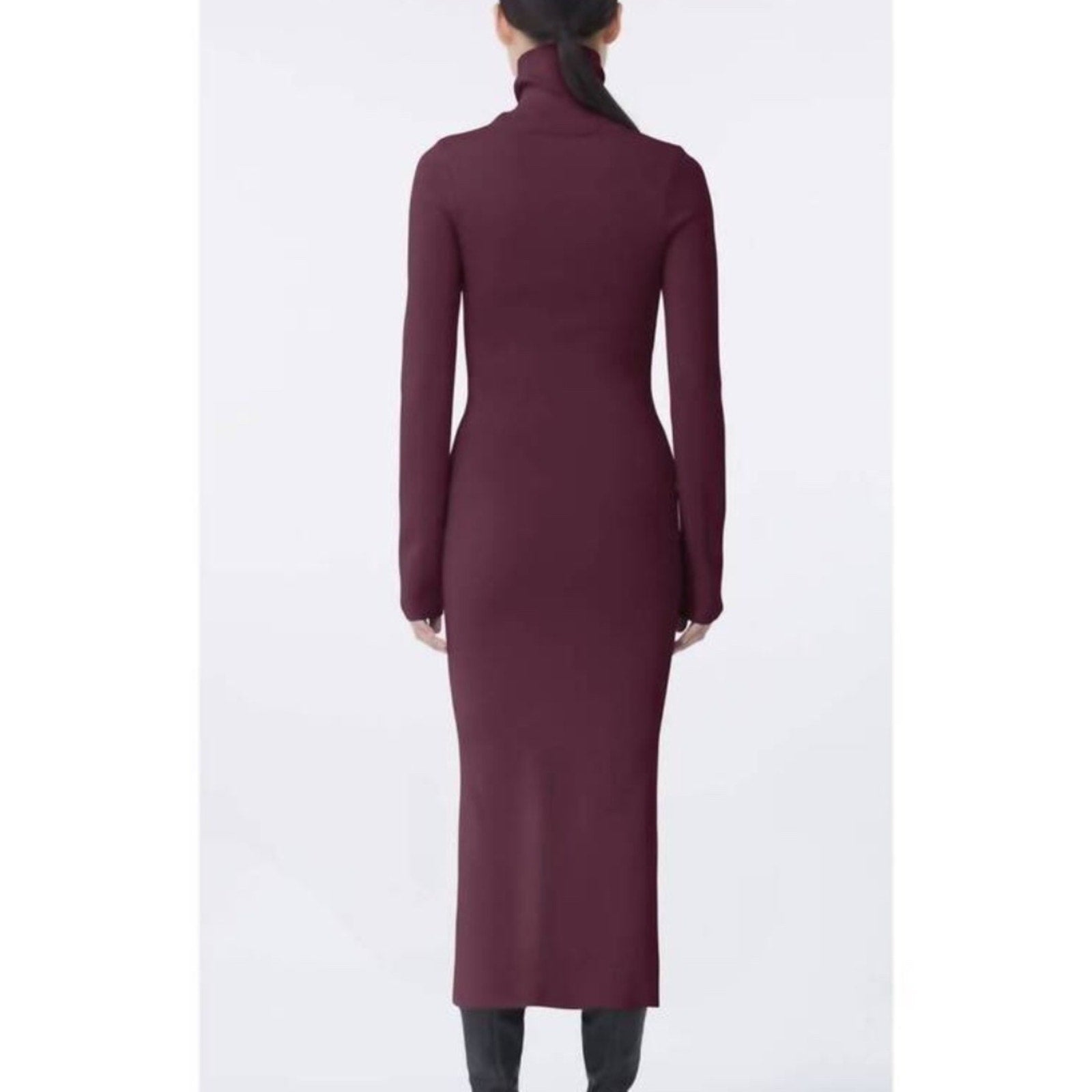 GAUGE 81 suno long sleeve cut out midi dress in merlot - size 38 (M)