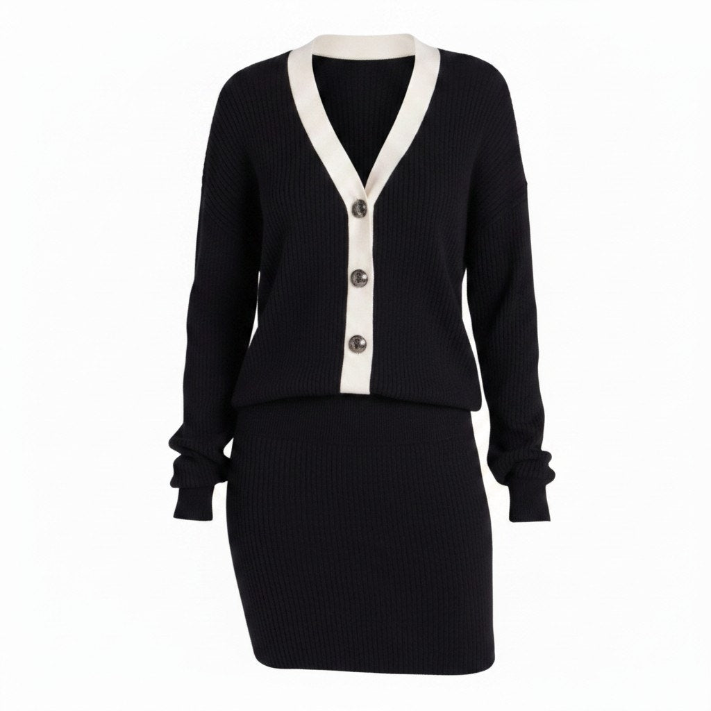 Ramy brook Andrea mini black white sweater dress - M