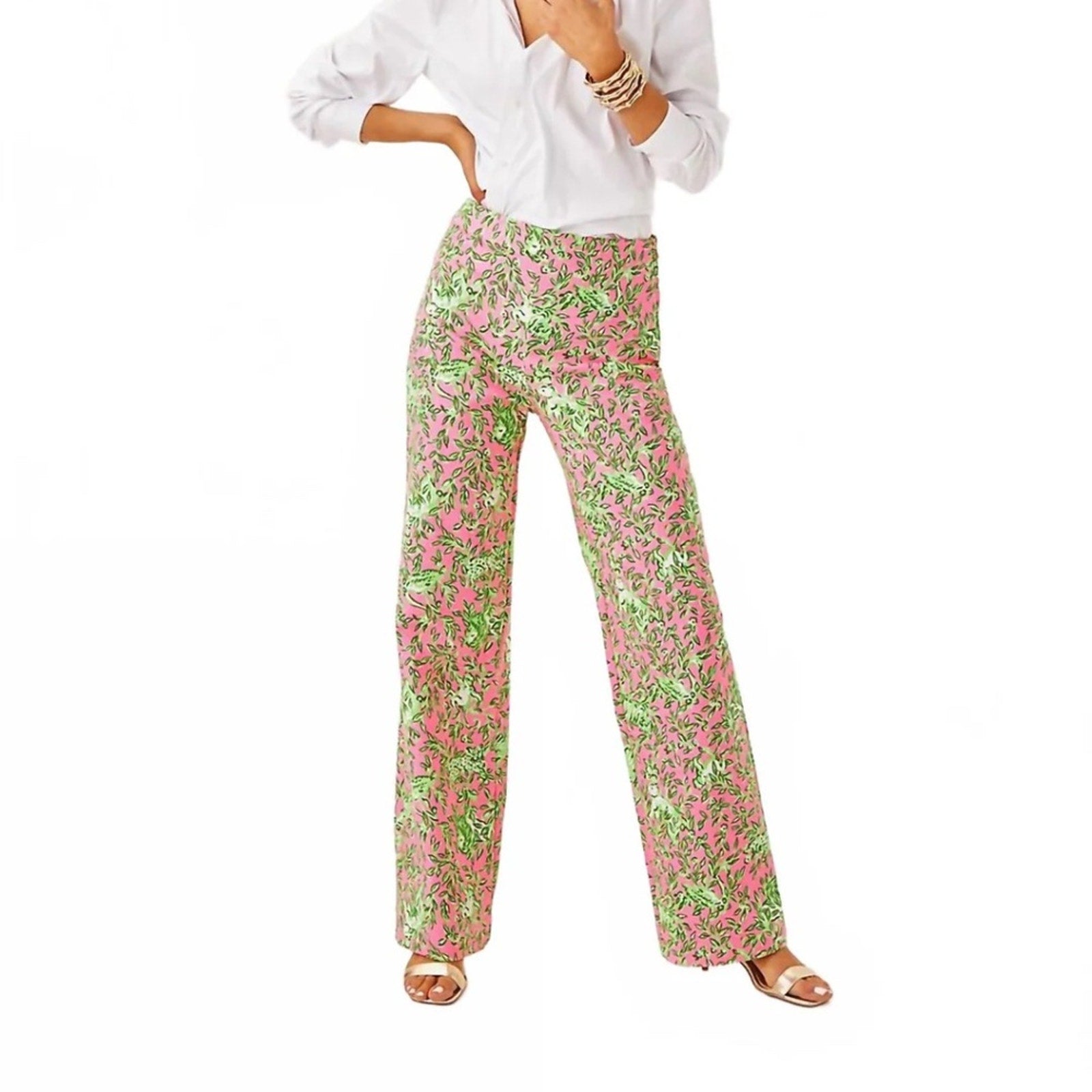 NEW lilly pulitzer Ellamarie Stretch Pant In Rousseau Pink -size 4