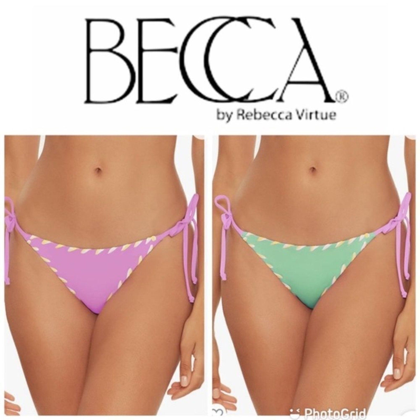 NWT Camille Side Tie Reversible Bikini Bottoms BECCA - size M