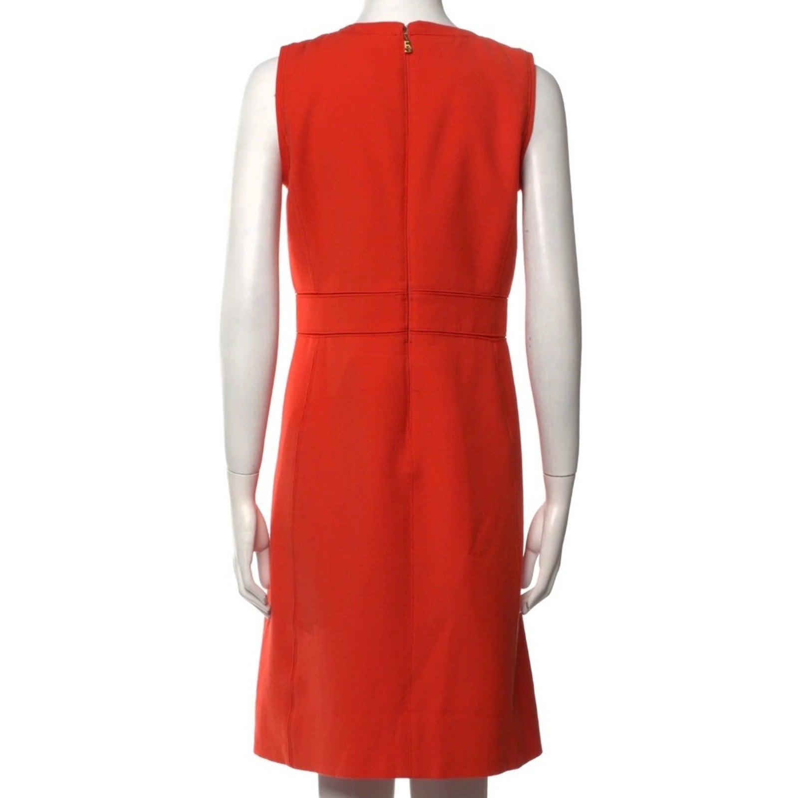 TORY BURCH Mariel Orange Gold 1/2 Zip Wool Blend Dress - size 4