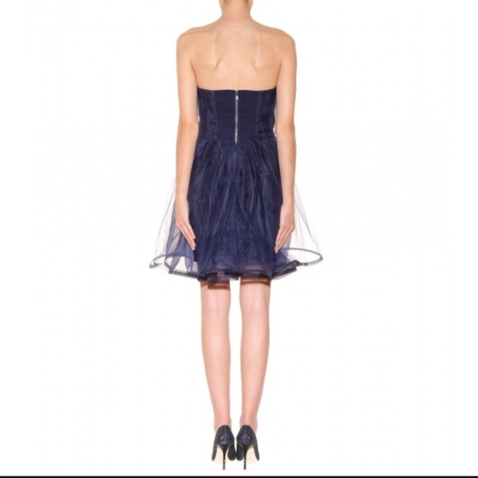 Alice + Olivia by Stacey Bendet Navy Tulle Strapless Dress - size 6