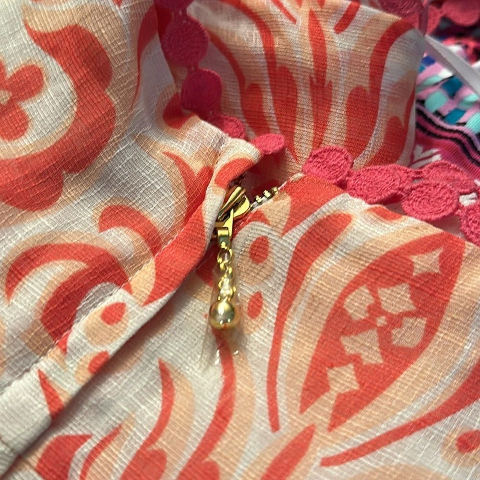 NEW Kate Spade Pineapple Print Top Freshwhite & Peach Pink - size 6