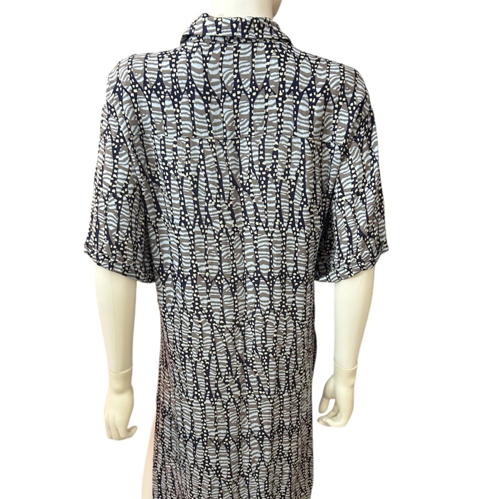Anthropologie Oversized Print Shirt Dress with side slits - size XS