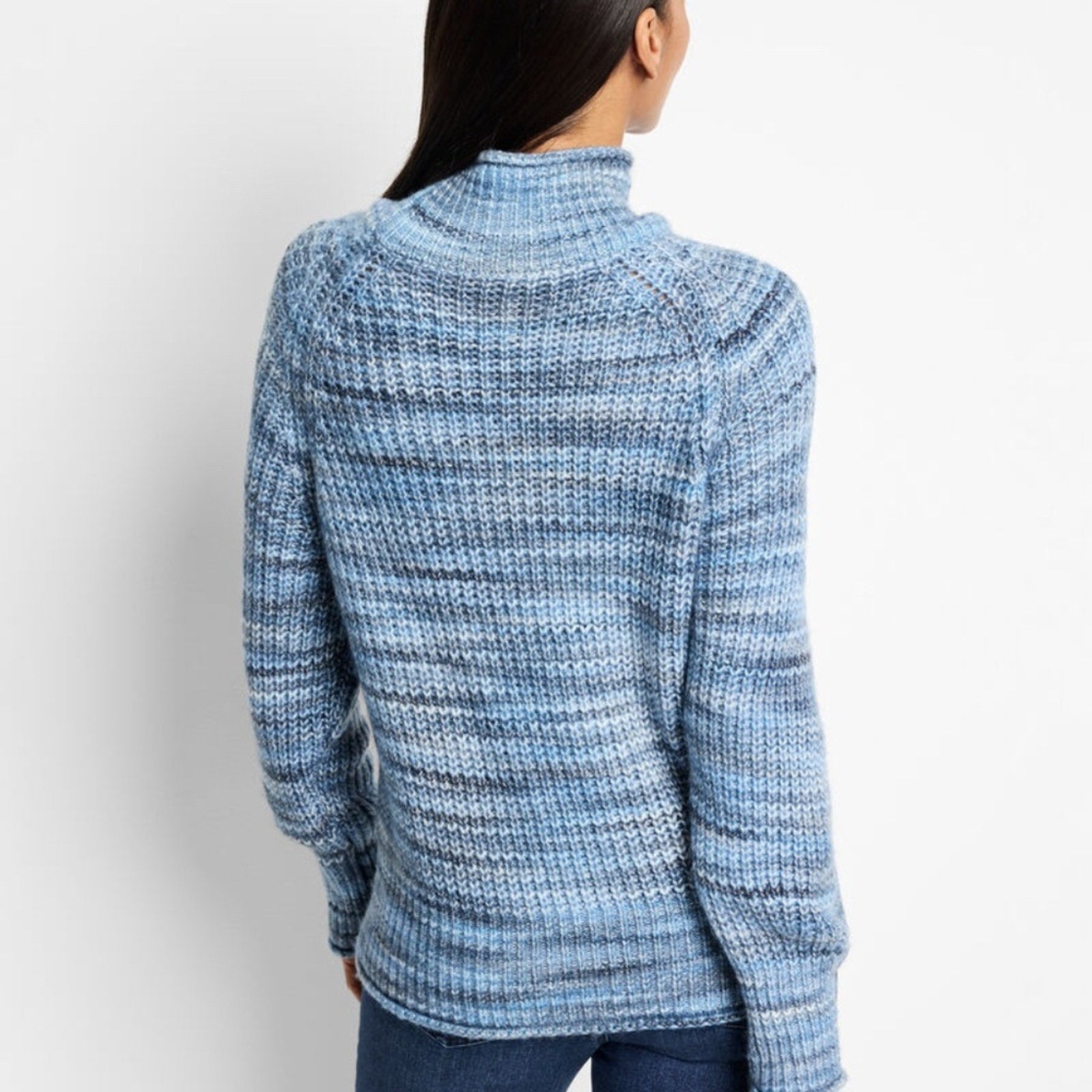 NWT NIC + ZOE Party Mix Shaker Rib Stitch Knit Turtleneck Long Sleeve Sweater -M