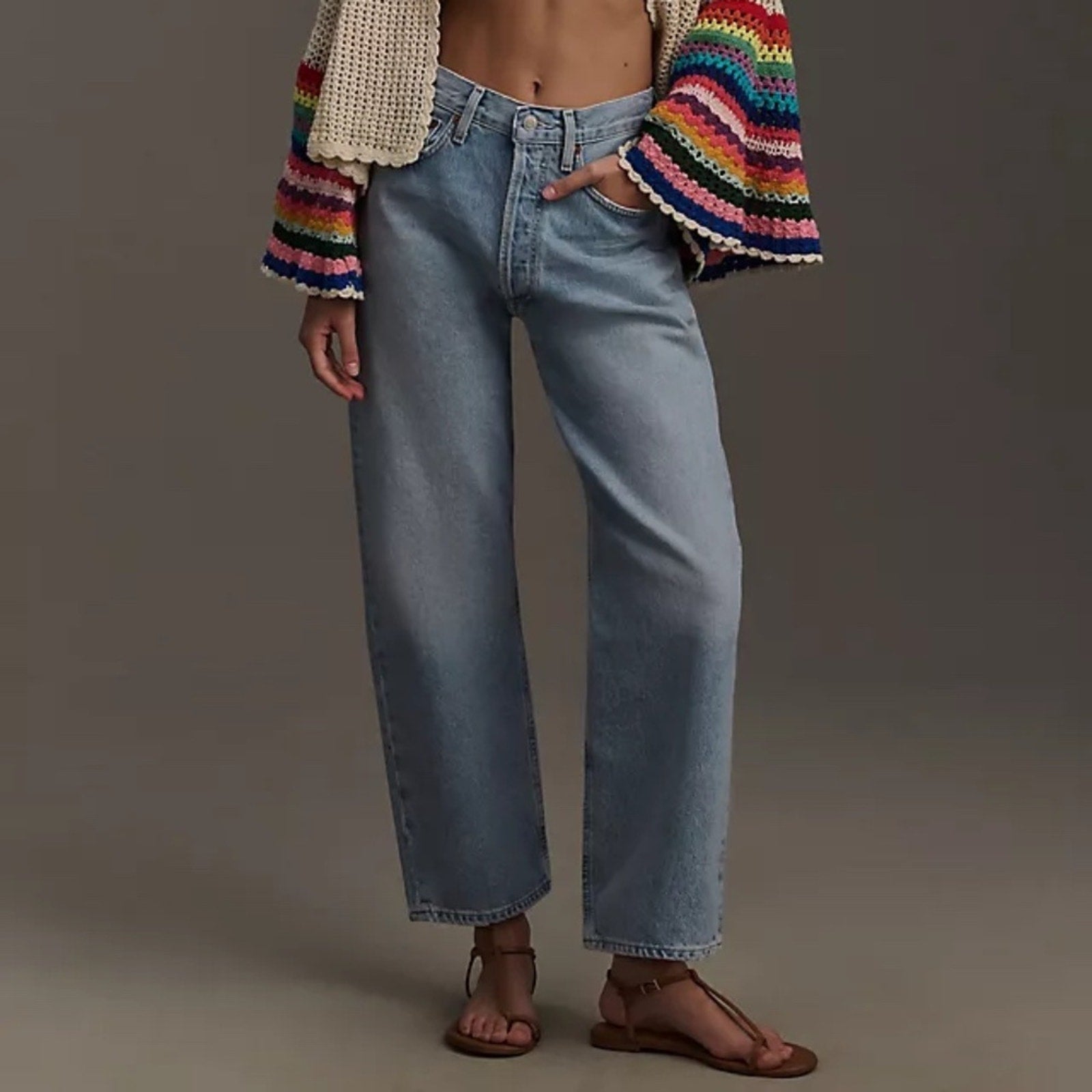 NWT Agolde 90's Mid Rise Crop Jeans - Replica Clean - size 31