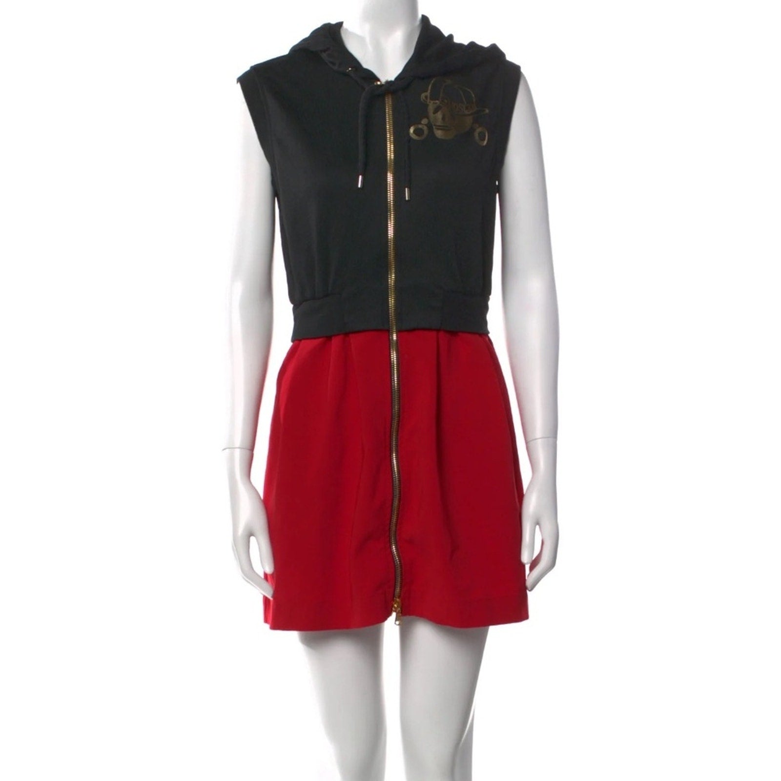Moschino Couture  gold skull hoodie mini dress - size 4