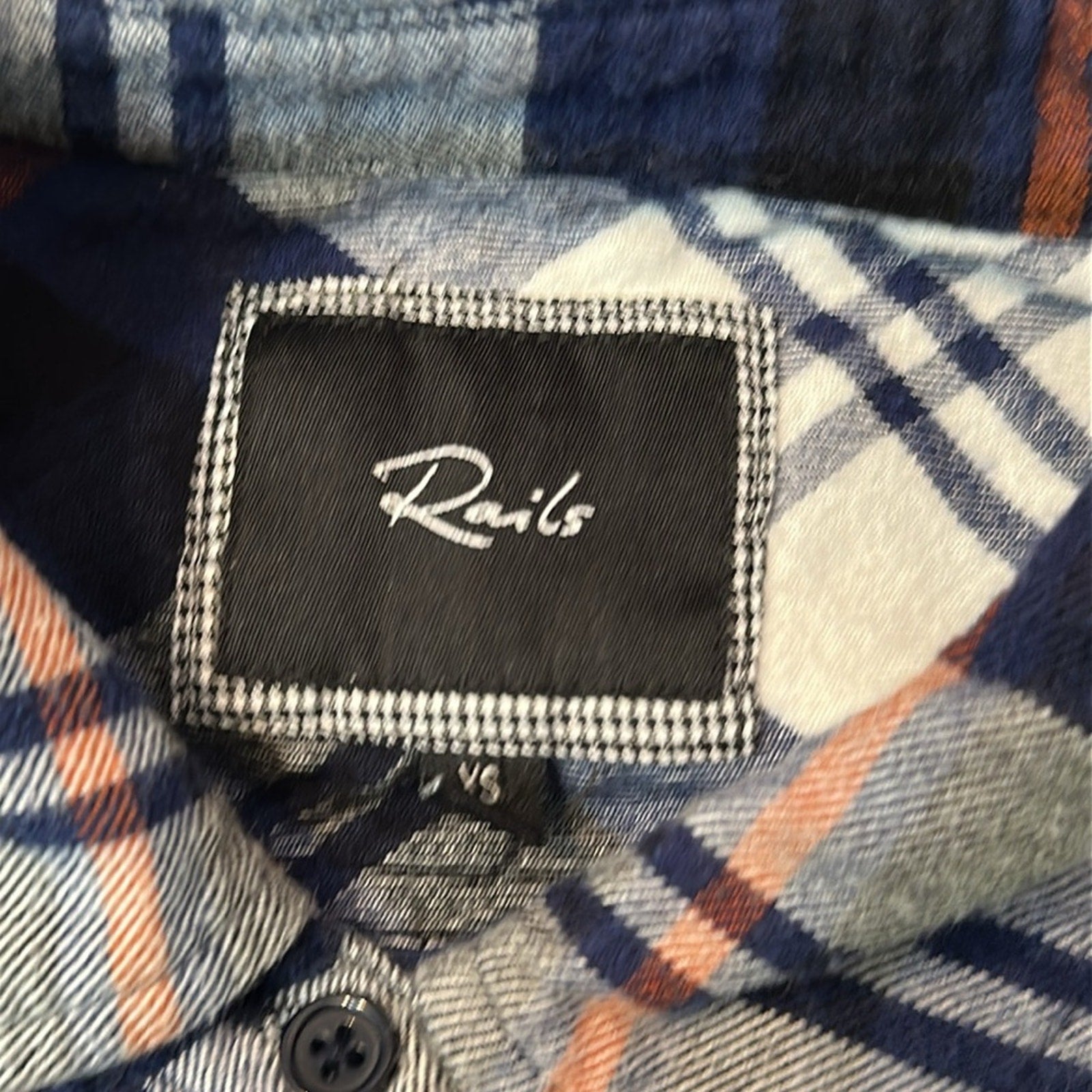 Rails plaid navy shirt - size XS